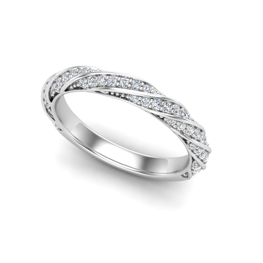 Rosa Spiral Pave Band