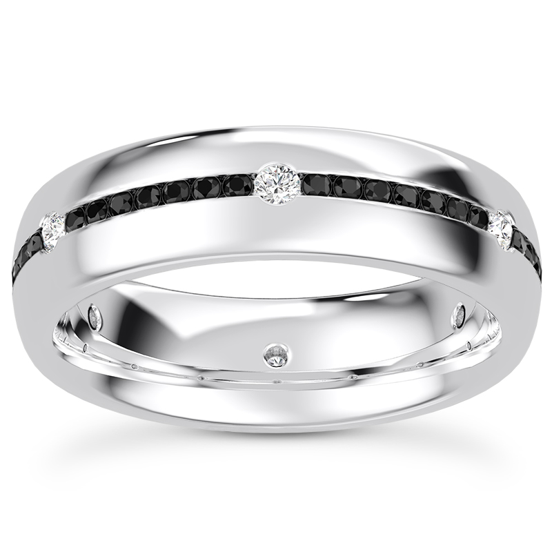 Black-White Contrast Eternity Band (6mm)