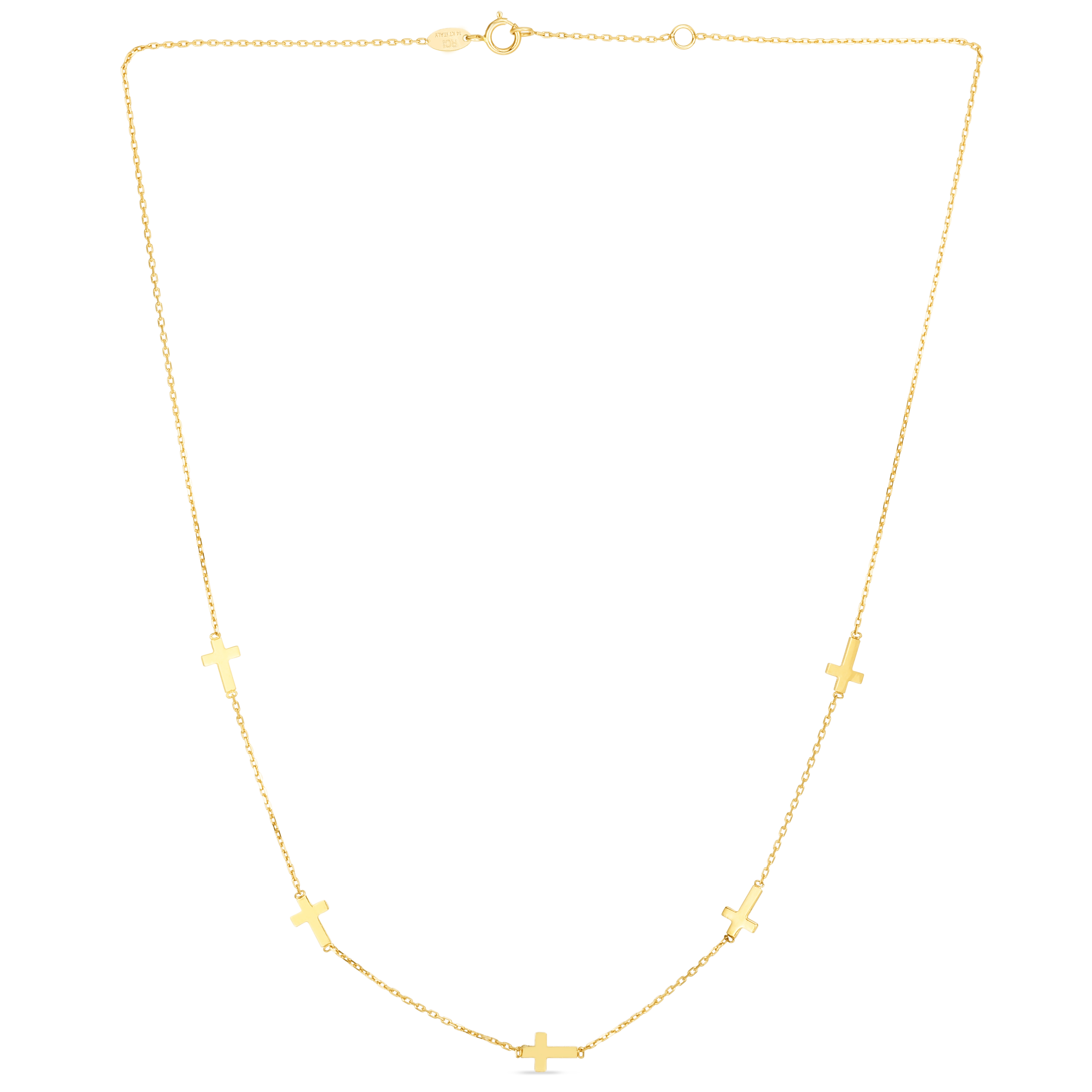 Cross Station Gold Necklace