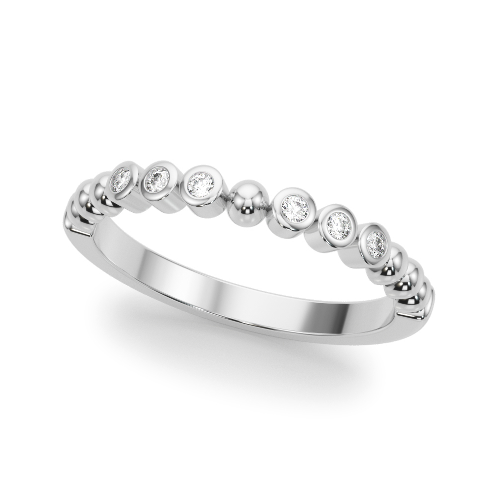 Kateri Beaded Bezel Diamond Wedding Band
