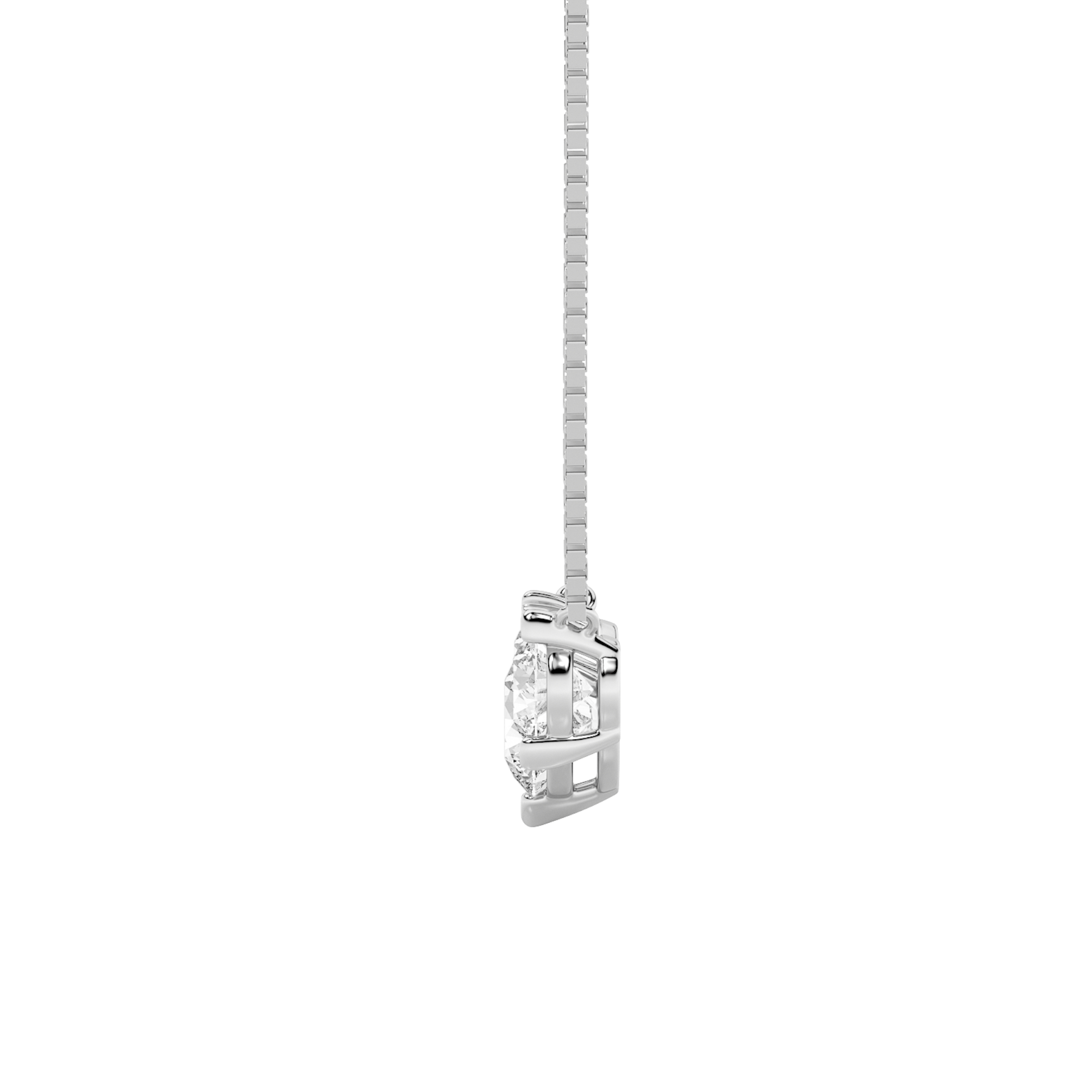 Three Stone Heart Prong Round Lab Diamond Necklace (2.00 ct. tw.)