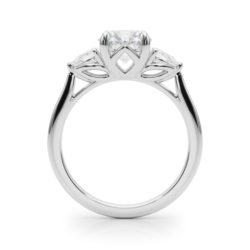 Daphne Pear Three-Stone Diamond Engagement Ring