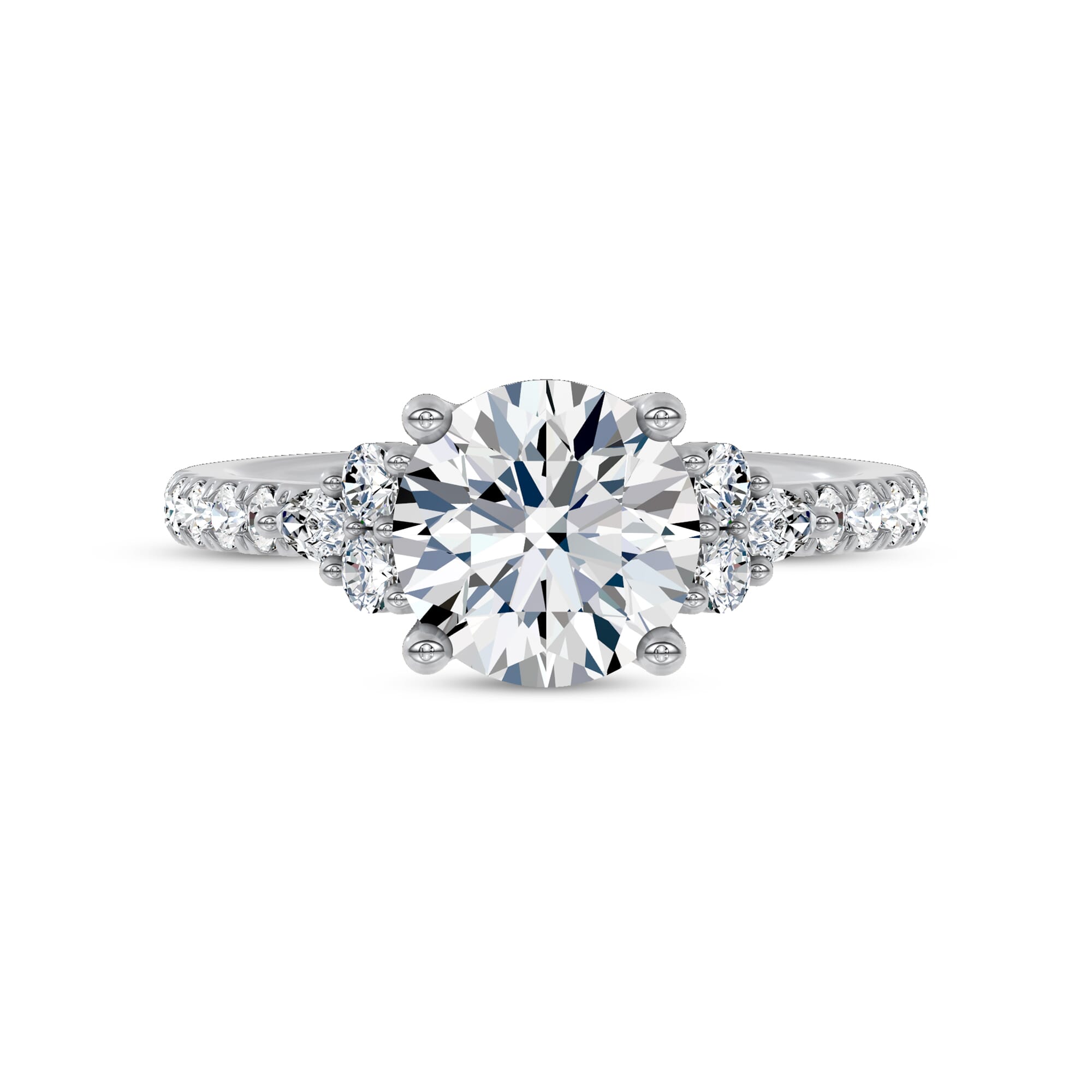 Alexandra Trellis Cluster Pave Engagement Ring