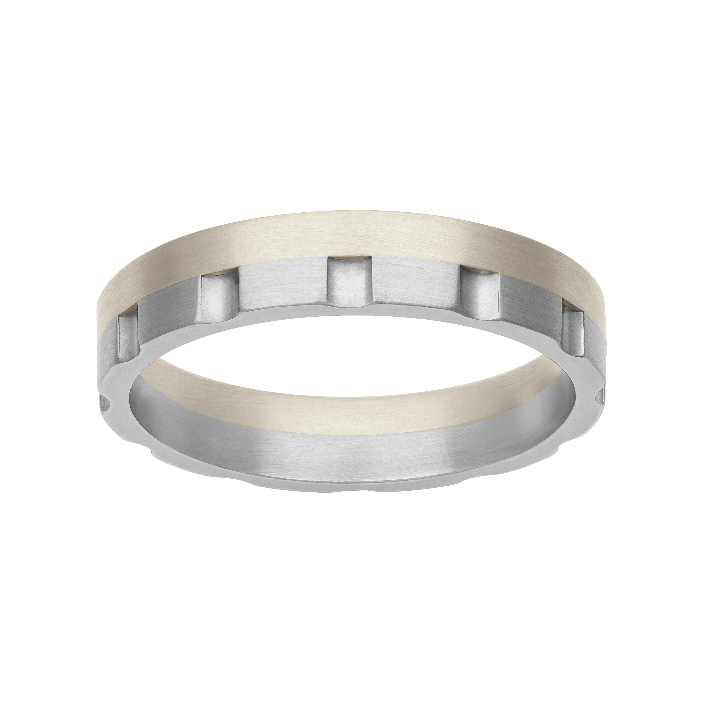 Two-Tone Vertical Cut Fusion Band (4.5mm)