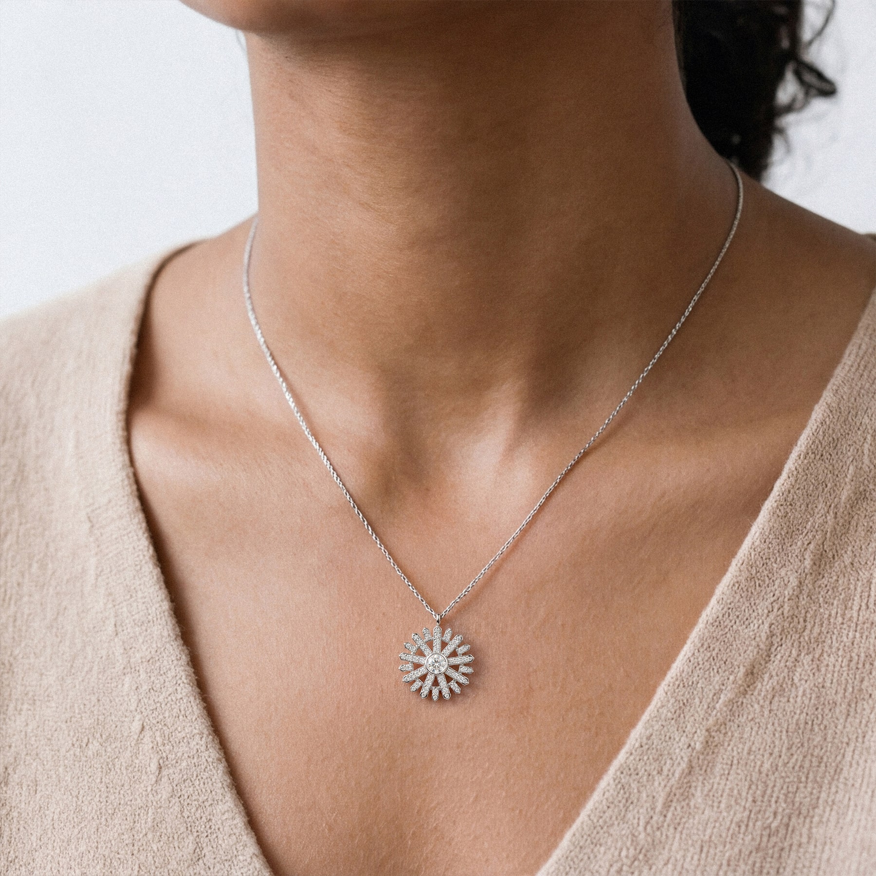Sunburst Lab Diamond Necklace