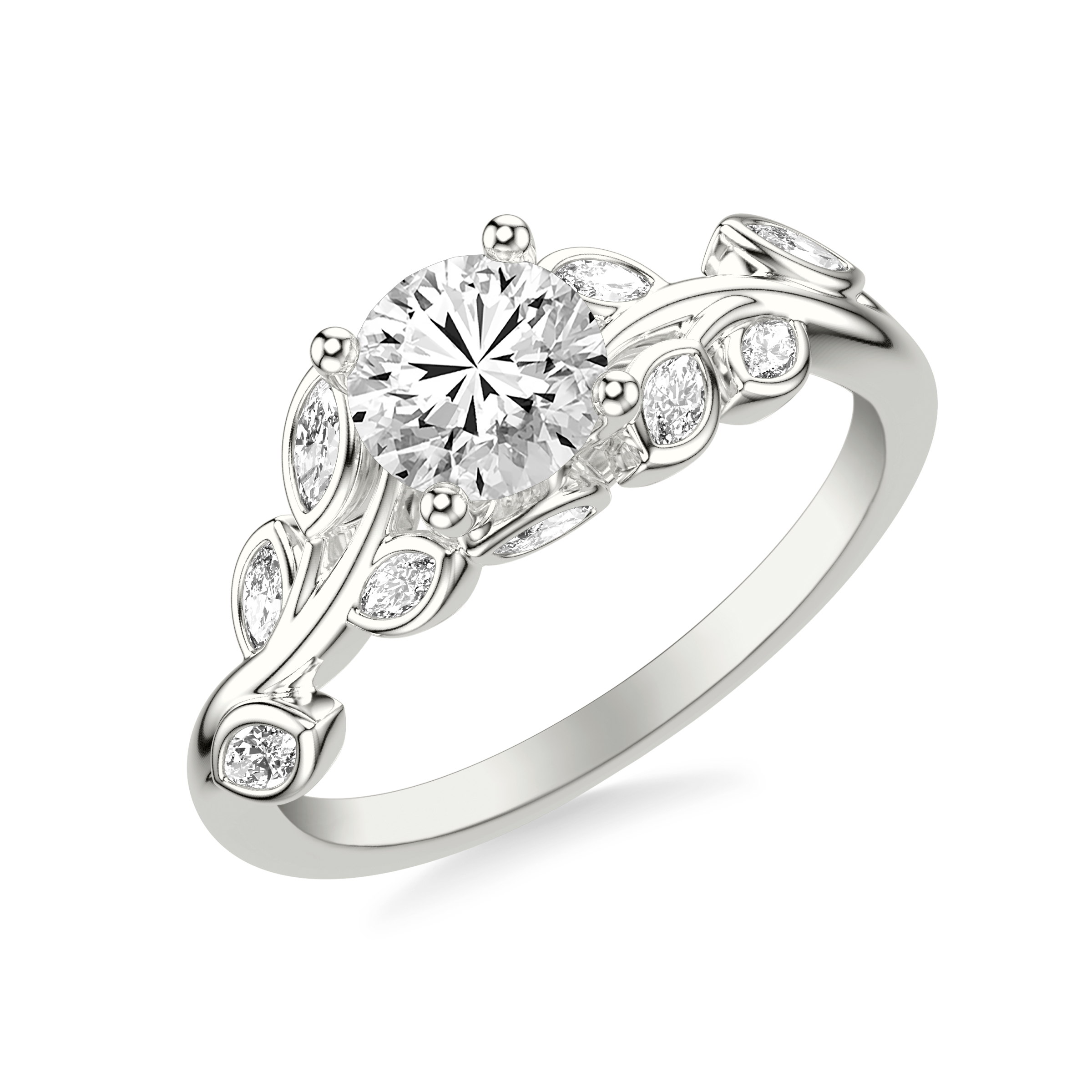 Marisa Floral Marquise Diamond Engagement Ring