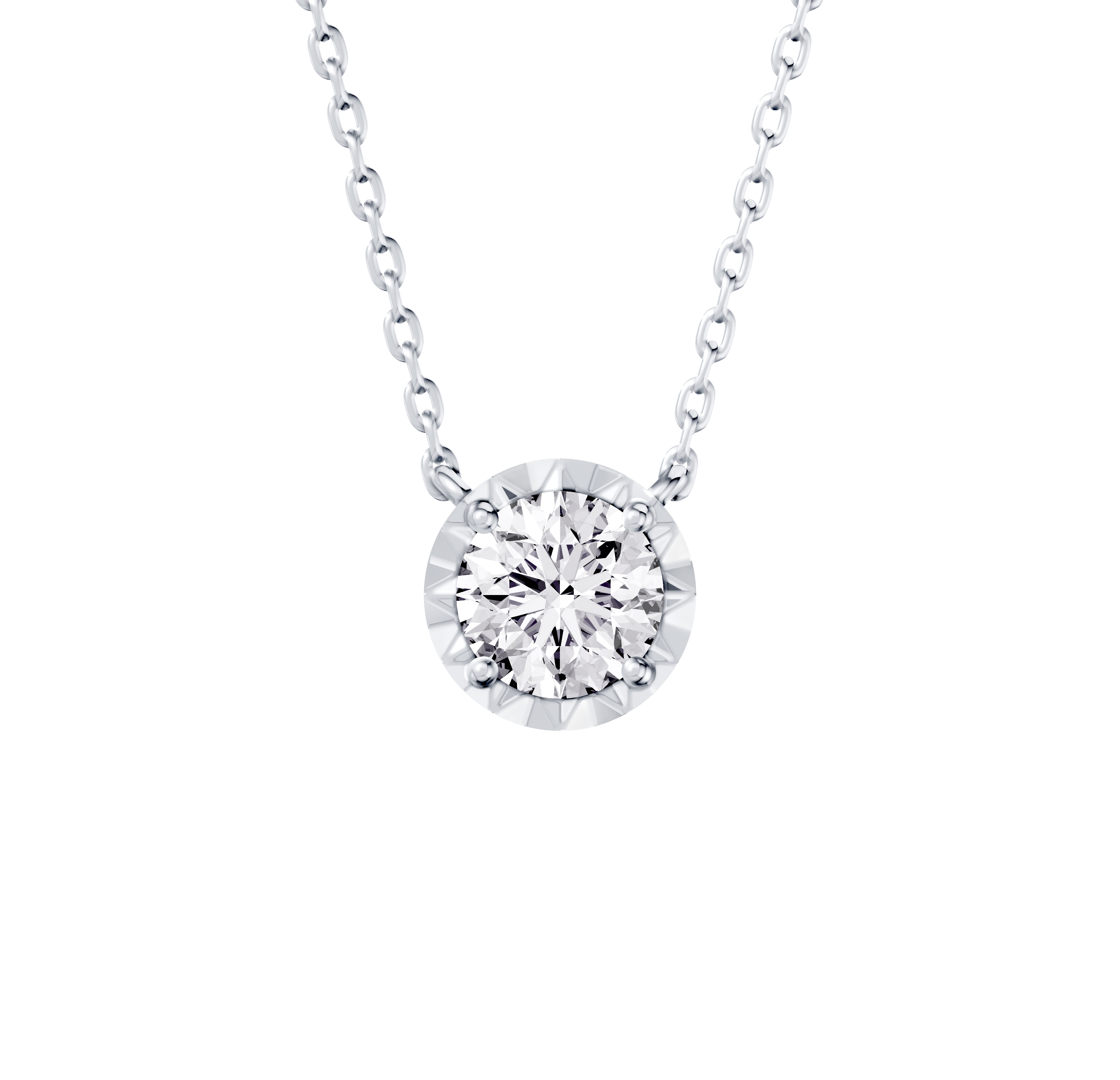Amplify Faceted Bezel Lab Diamond Silver Necklace (0.33 ct. tw.)