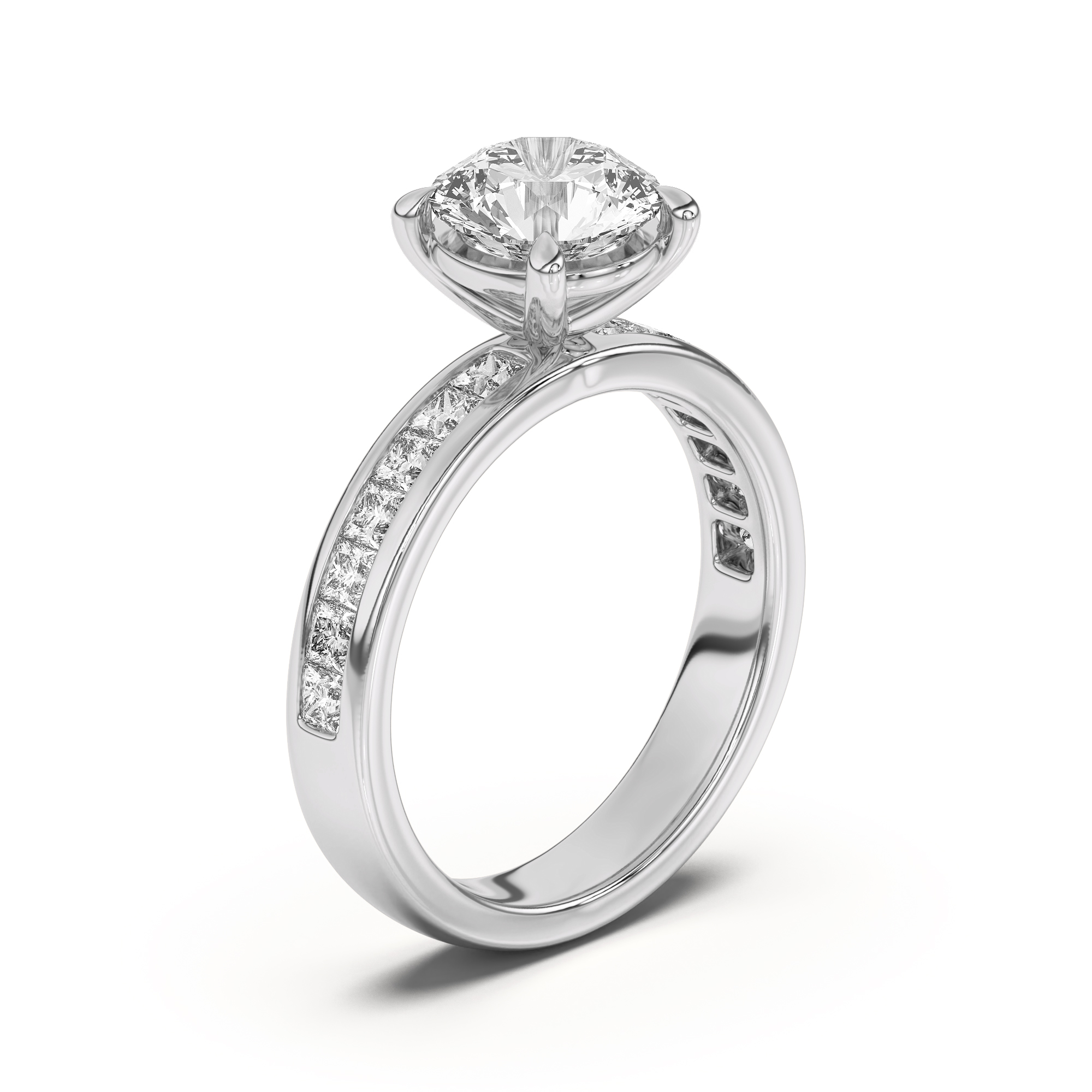Sherry Princess Channel-Set Engagement Ring