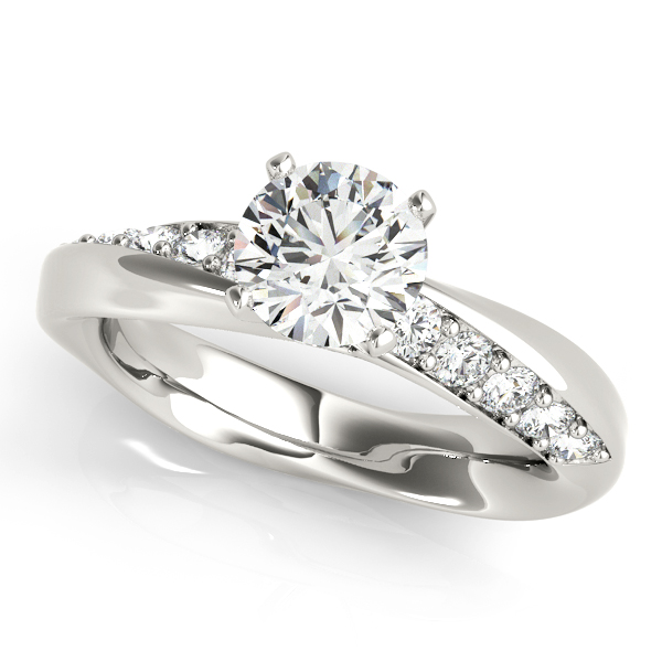 Topaz Twisted Pave Diamond Engagement Ring