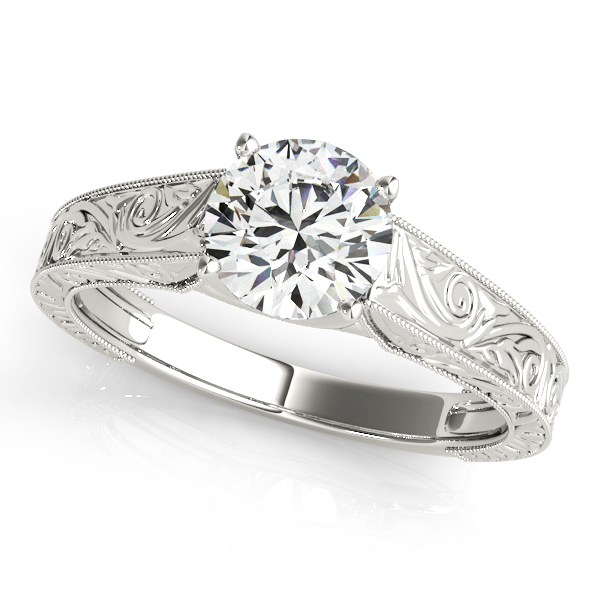 Adelaide Engraved Solitaire Engagement Ring