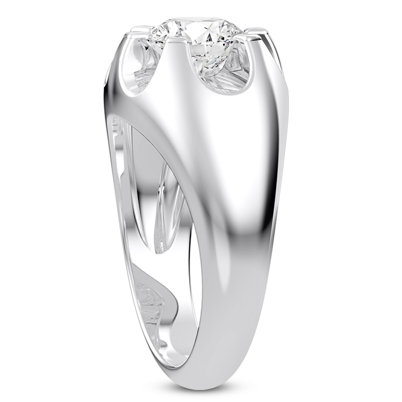 Sculpted Diamond Engagement Ring