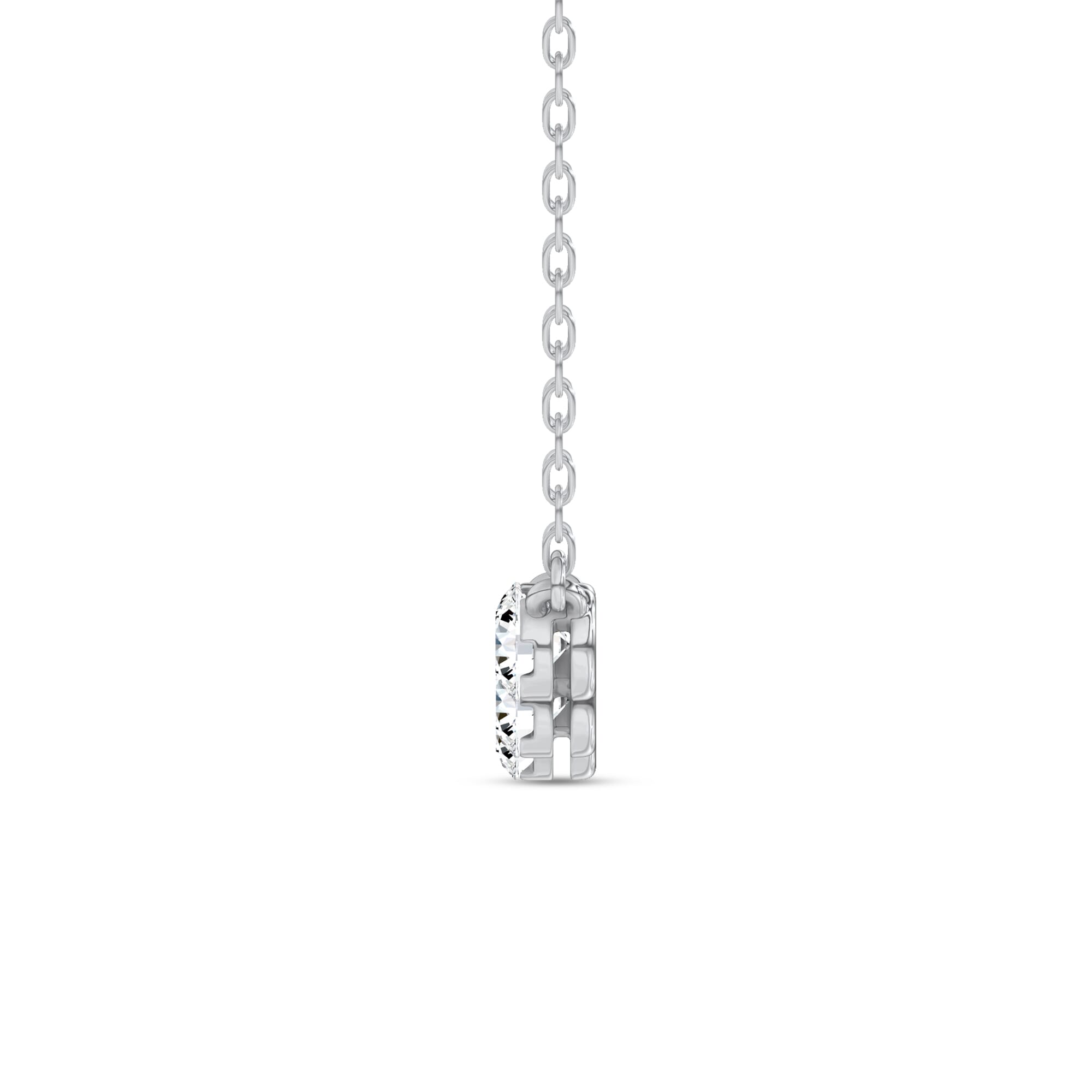 Invisible-Set Curved Lab Diamond Necklace
