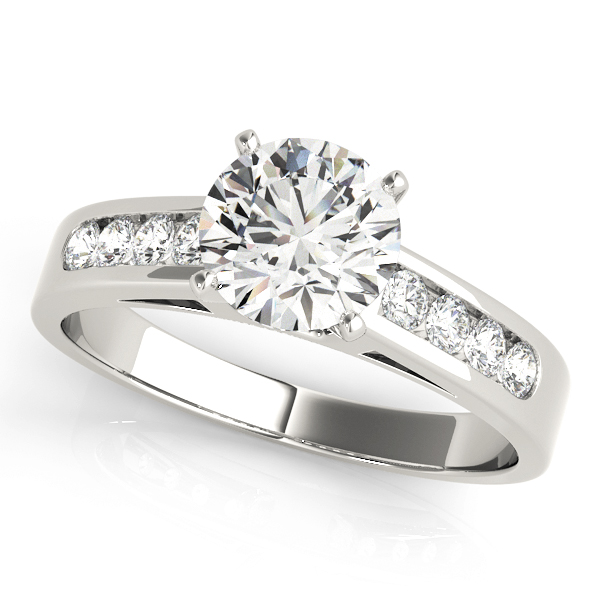 Mauve Channel Diamond Engagement Ring