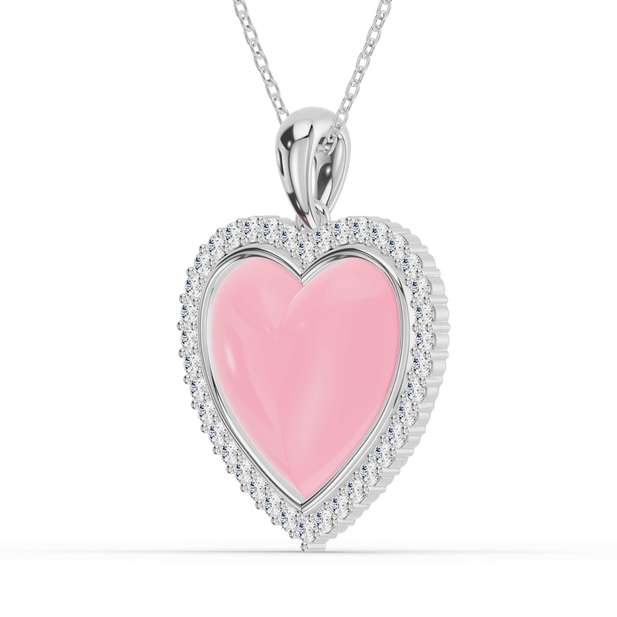 Forever Heart Halo Diamond Necklace