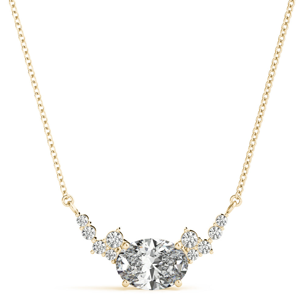 Oval Cluster Lab Diamond Necklace