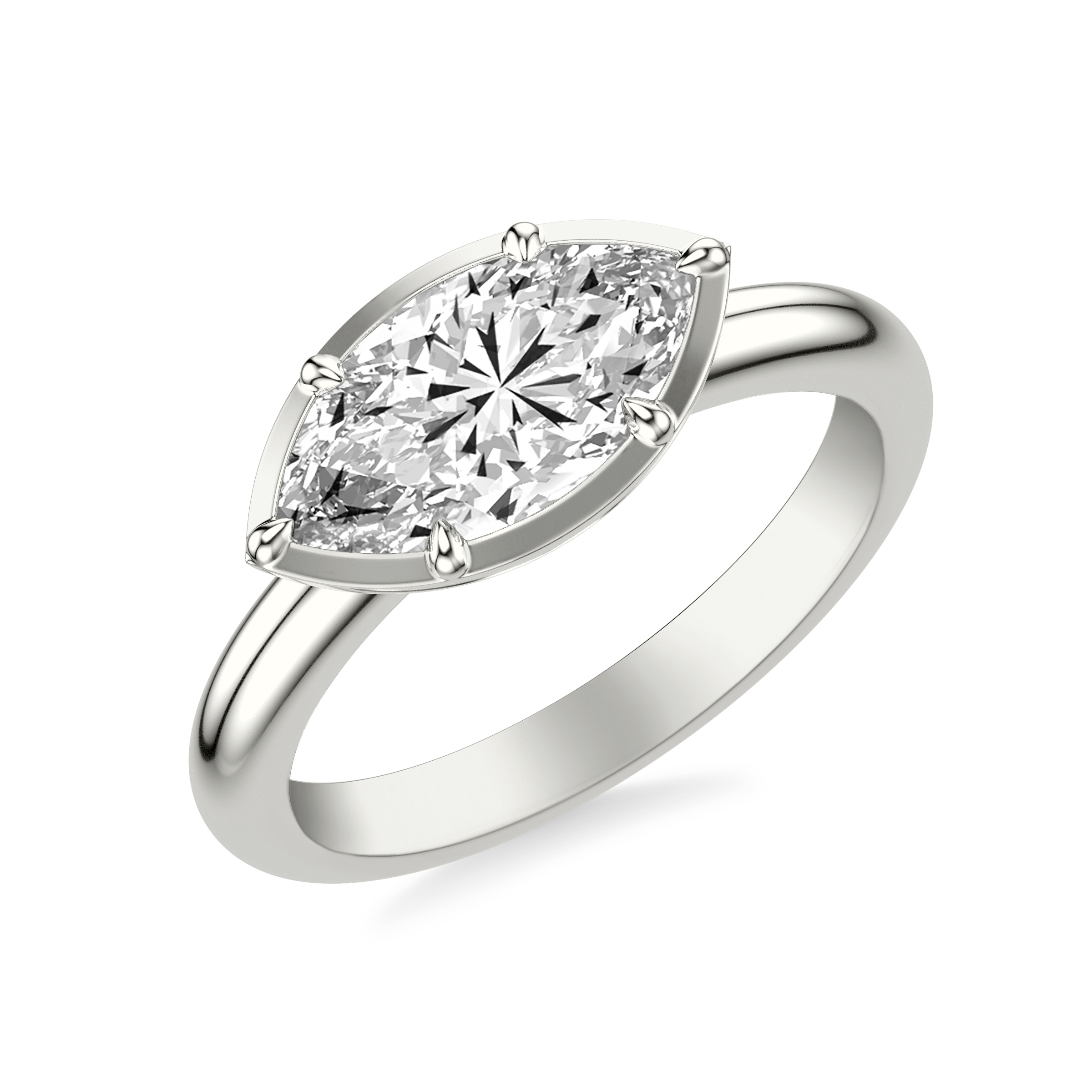Domo East-West Bezel Solitaire Engagement Ring