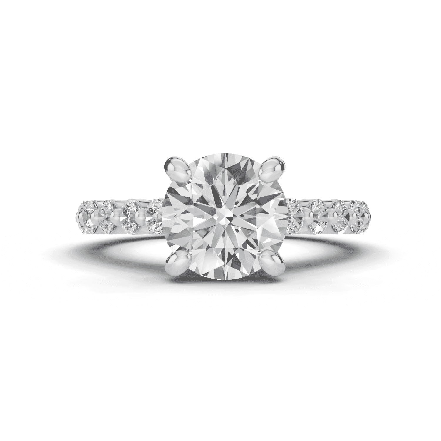 Signature Hearts and Arrows Shared Prong Cathedral Engagement Ring (.70ct. tw.)