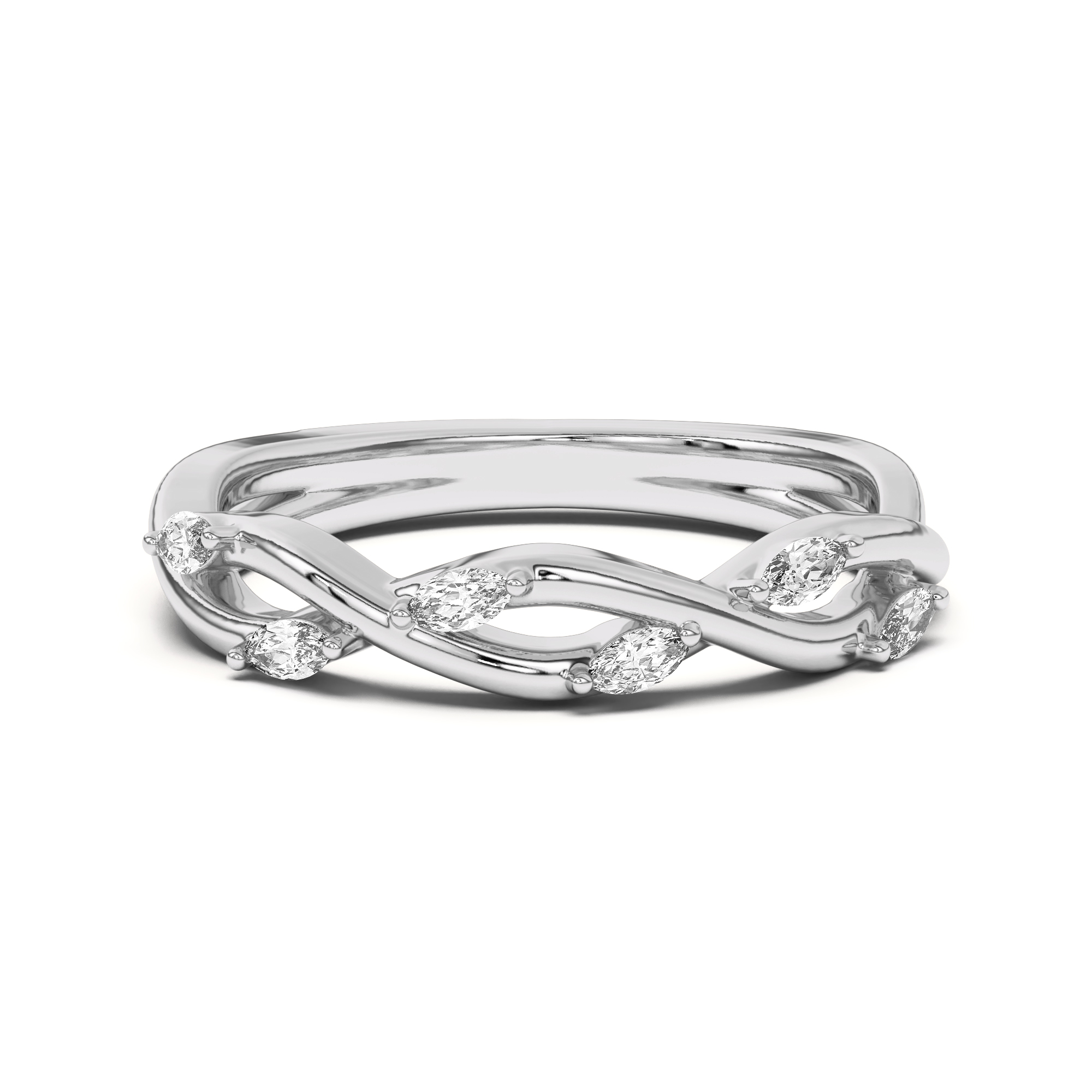 Maxime Twisted Marquise Diamond Band