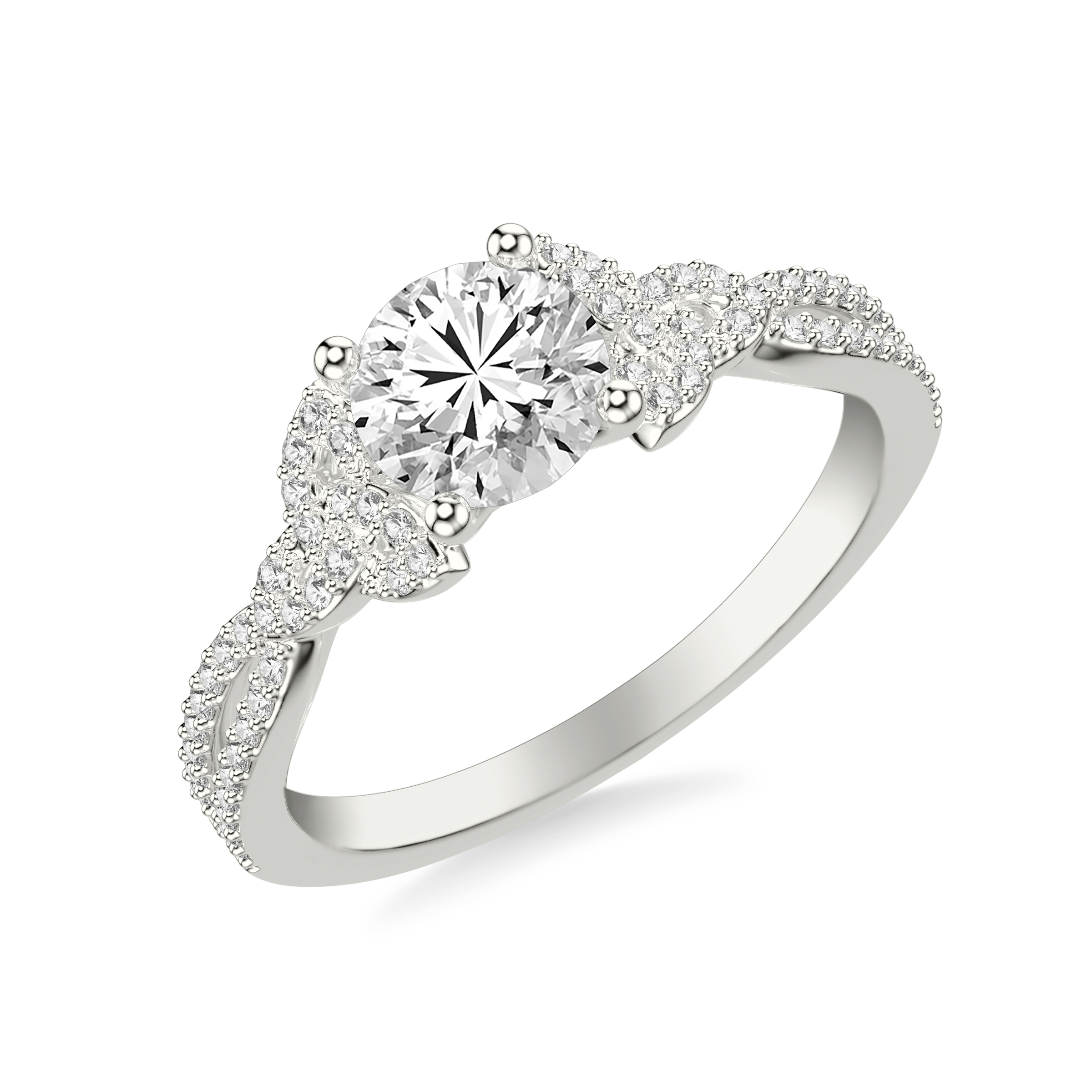 Aoife Trinity Pave Engagement Ring