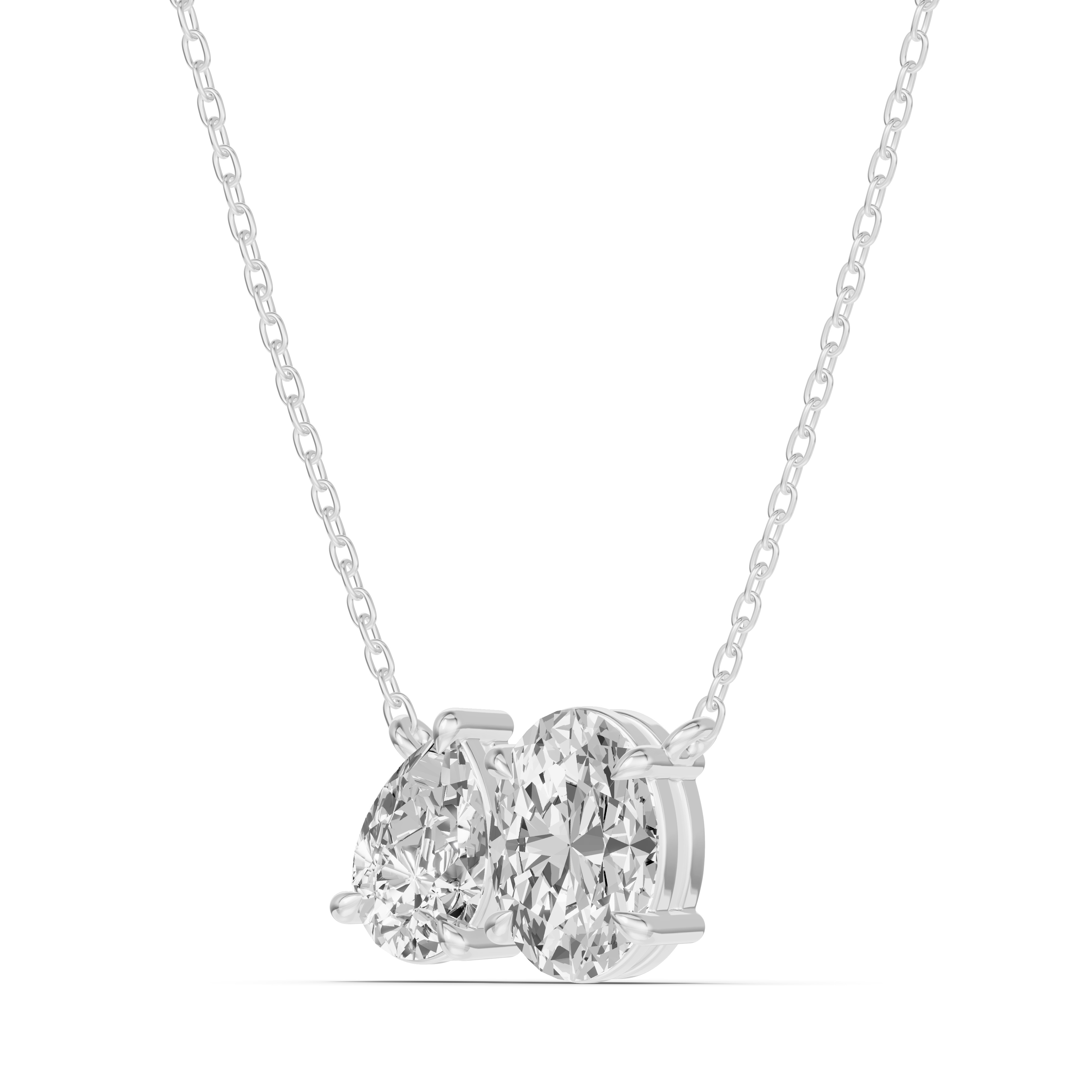 Toi et Moi Pear and Oval Lab Diamond Necklace (1.50 ct. tw.)