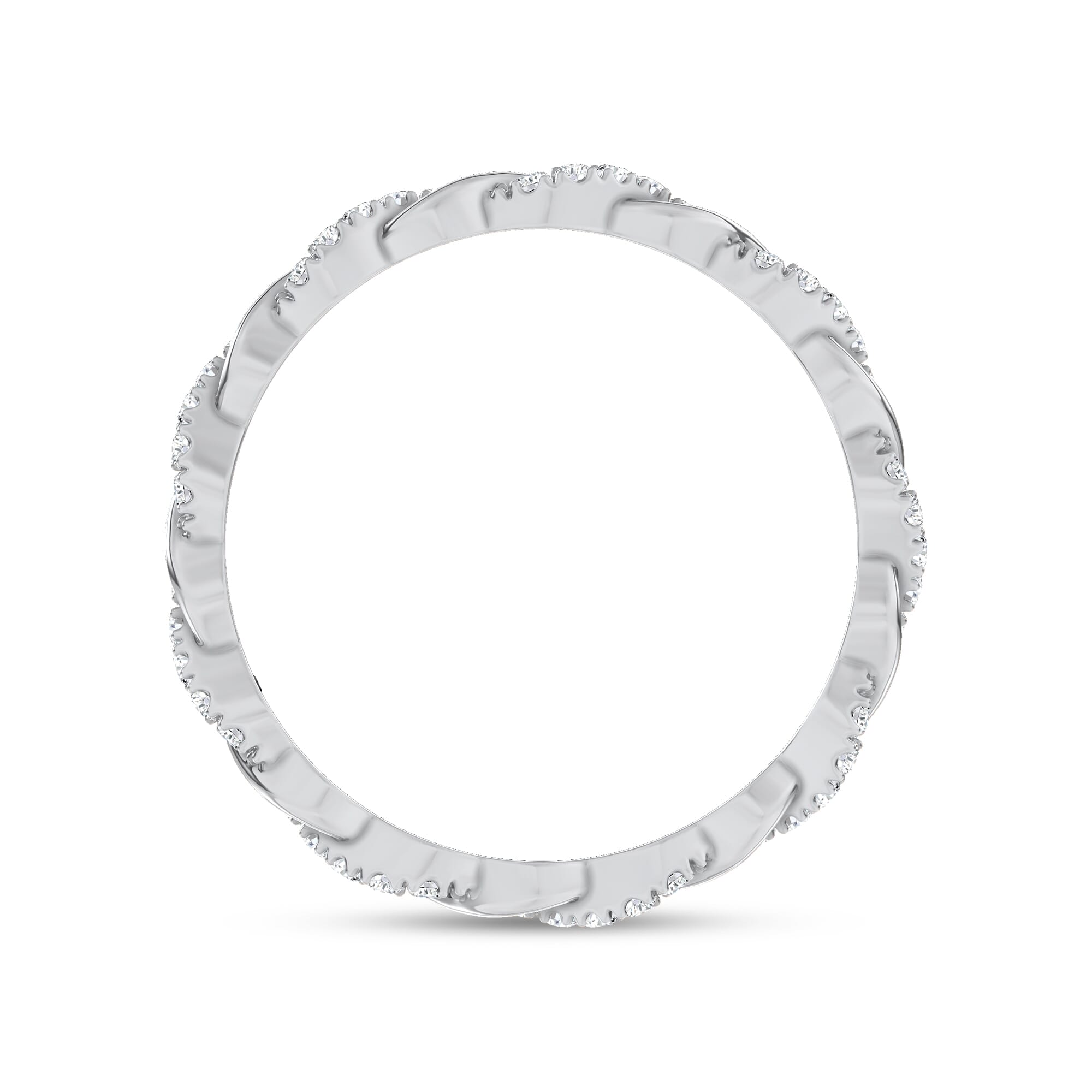 Woven Love Pave Diamond Eternity Band by Christian Siriano