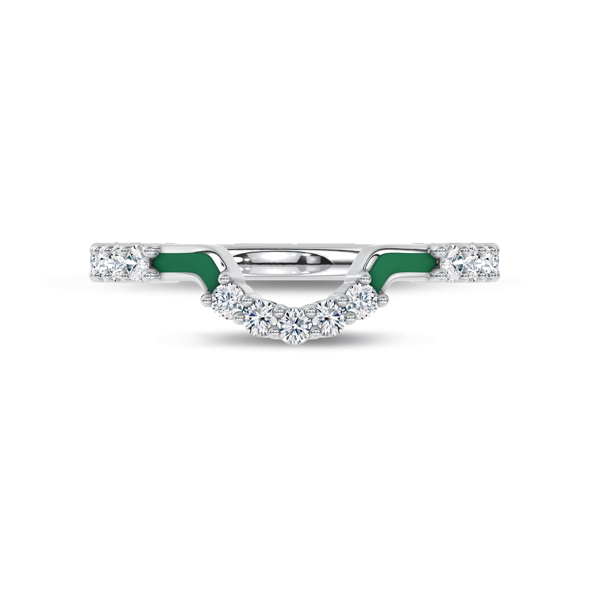 Colvivre Green Ceramic Contoured Pave Band by Christian Siriano
