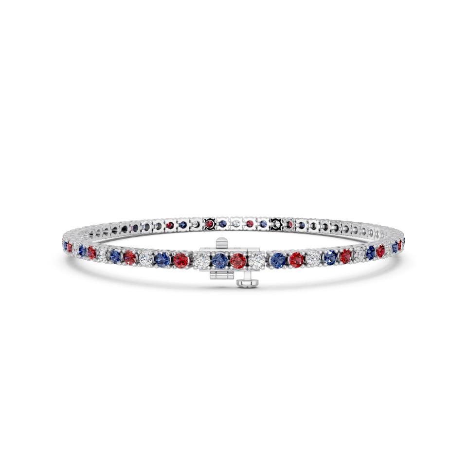 Patriotic Lab Diamond Tennis Bracelet (4.00 ct. tw.)