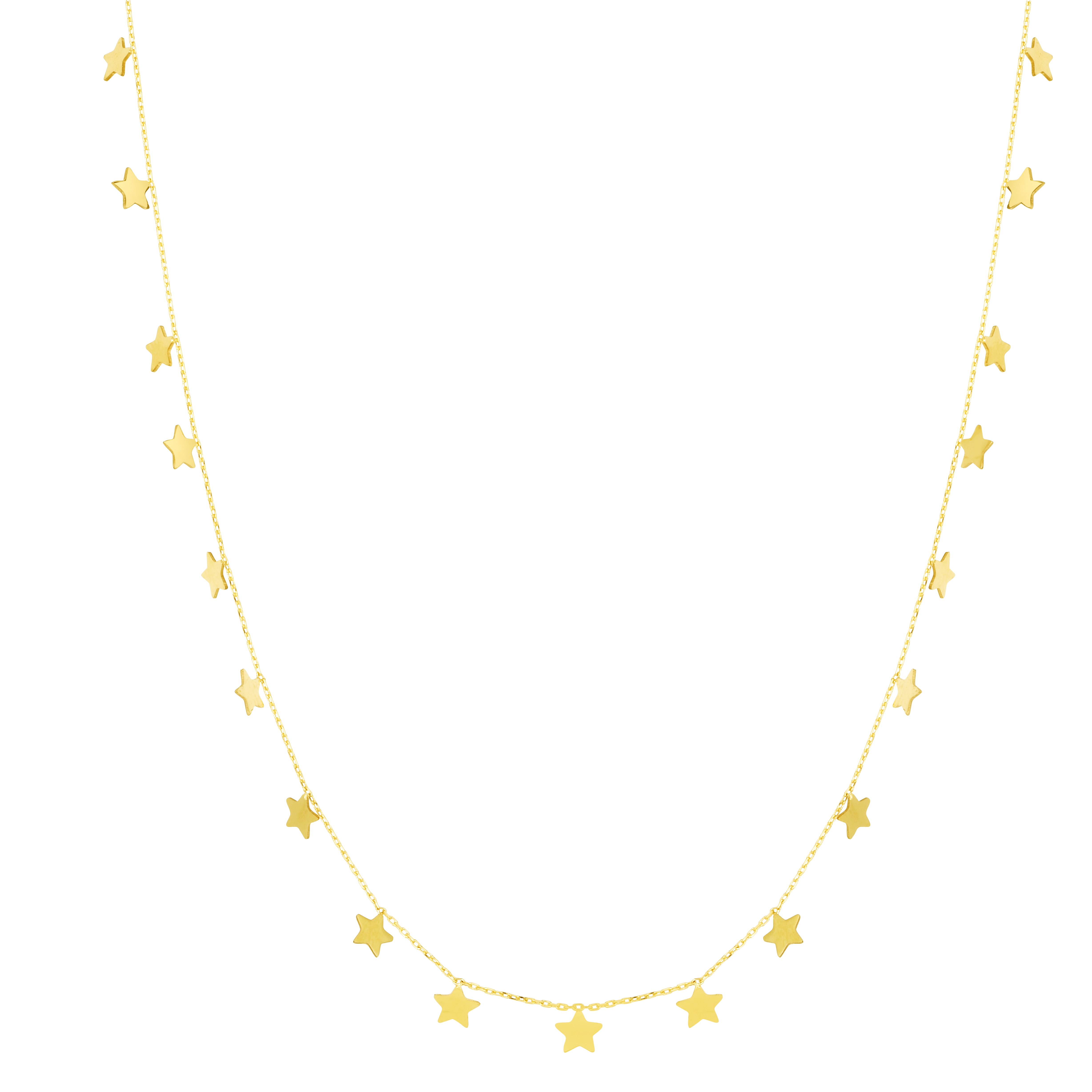 Dangling Star Station Gold Necklace