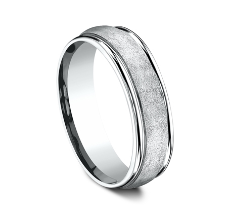 Linen Texture Drop Edge Comfort-Fit Band (6.5mm)