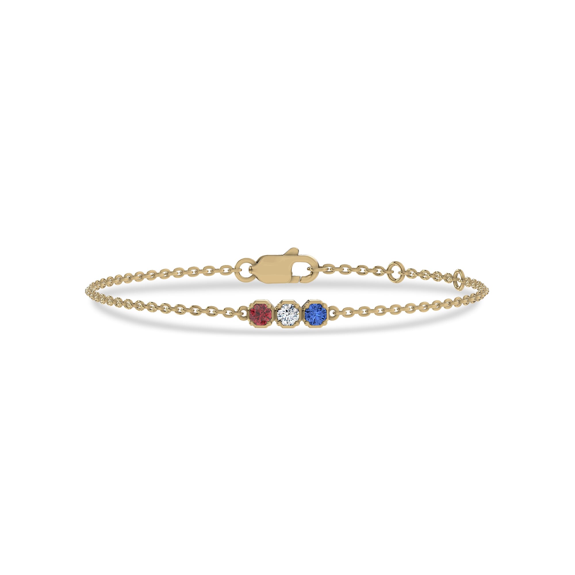 Americana Three-Stone Lab Diamond Vermeil Bracelet