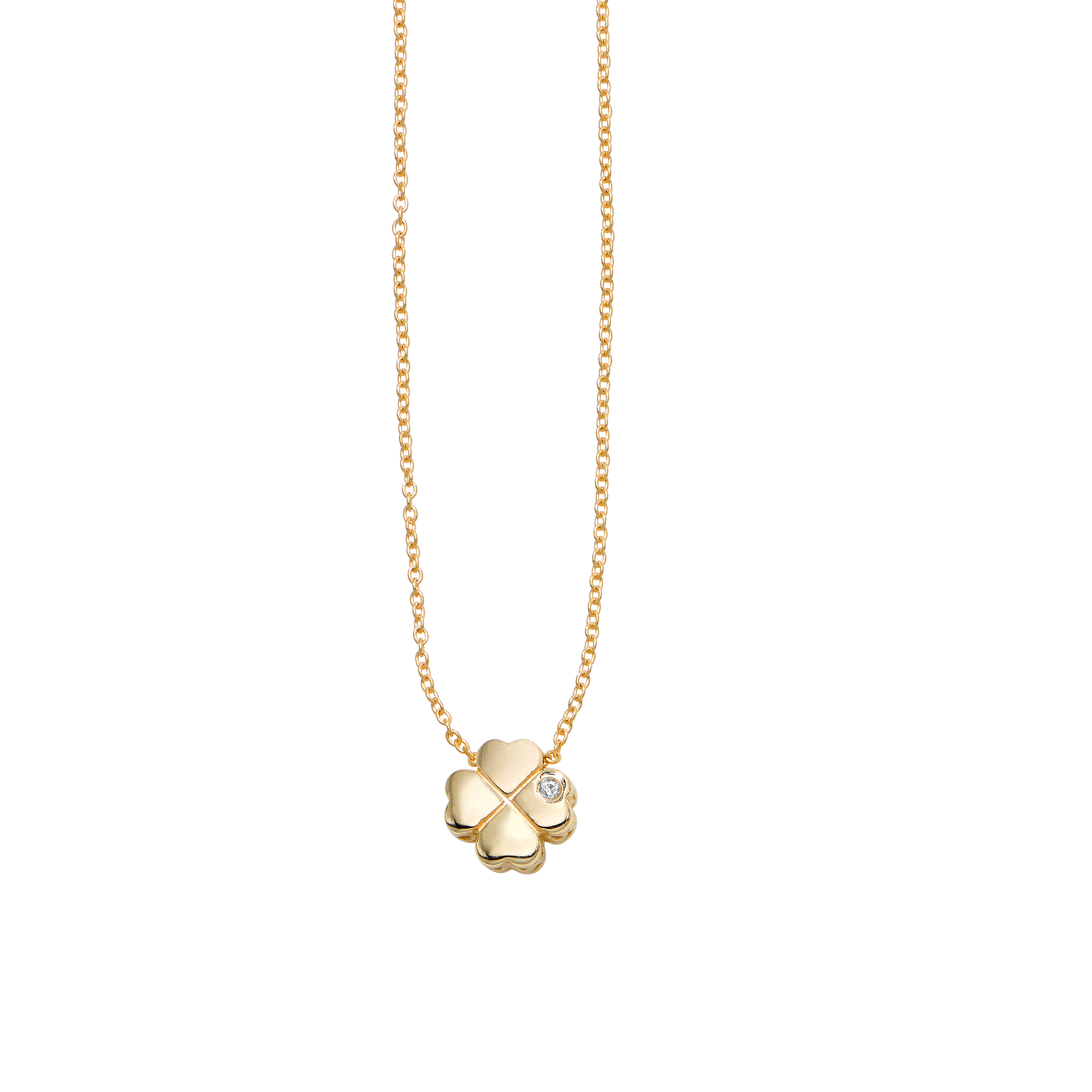 Clover Diamond Gold Necklace