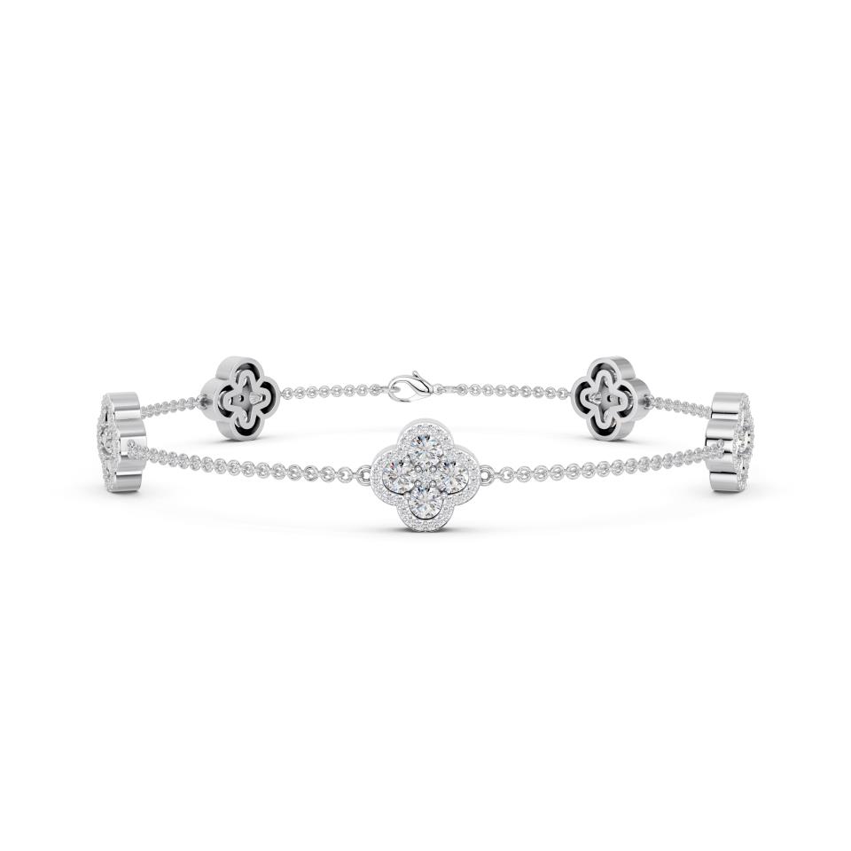 Clover Cluster Pavé Lab Diamond Bracelet