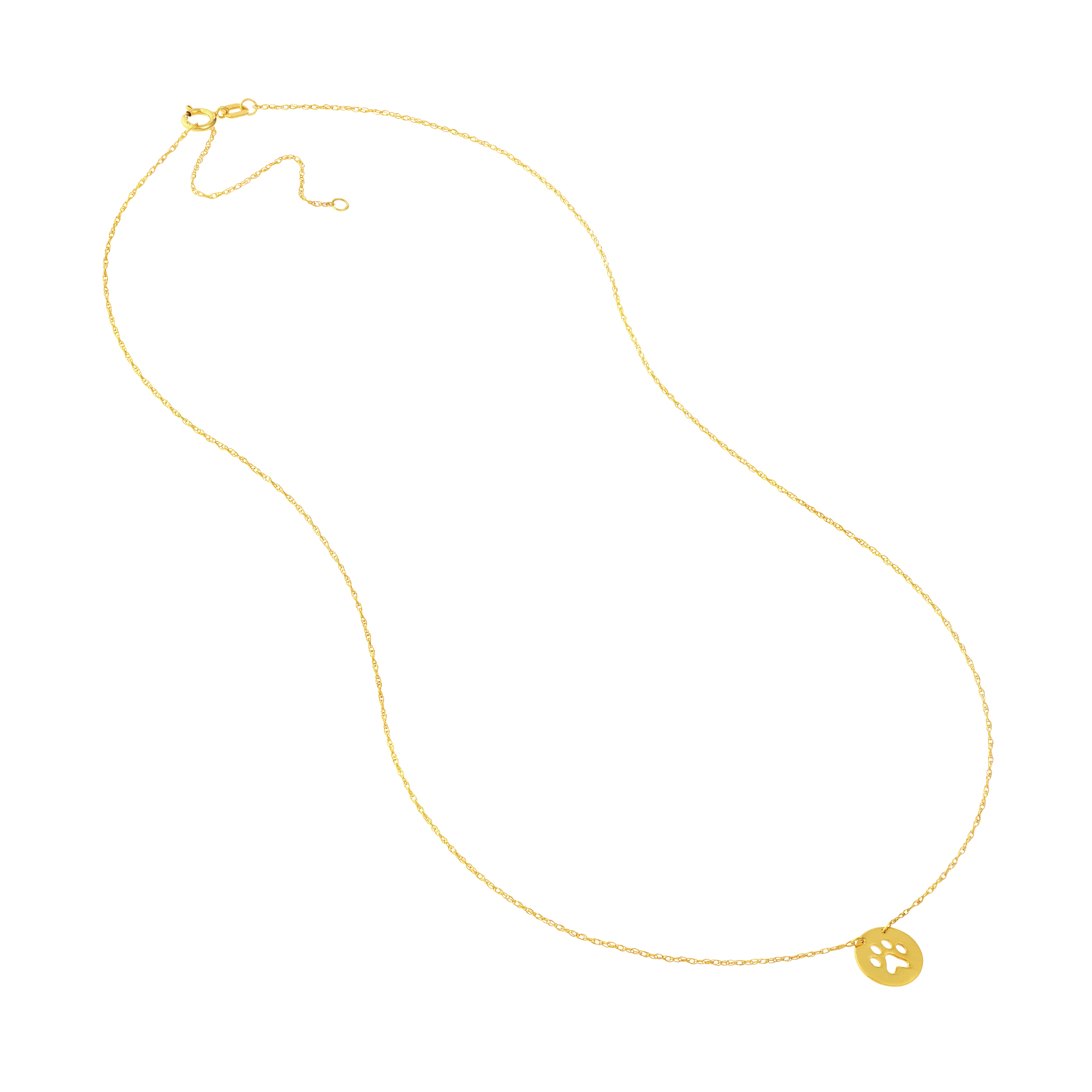 Mini Paw Print Disc Gold Necklace