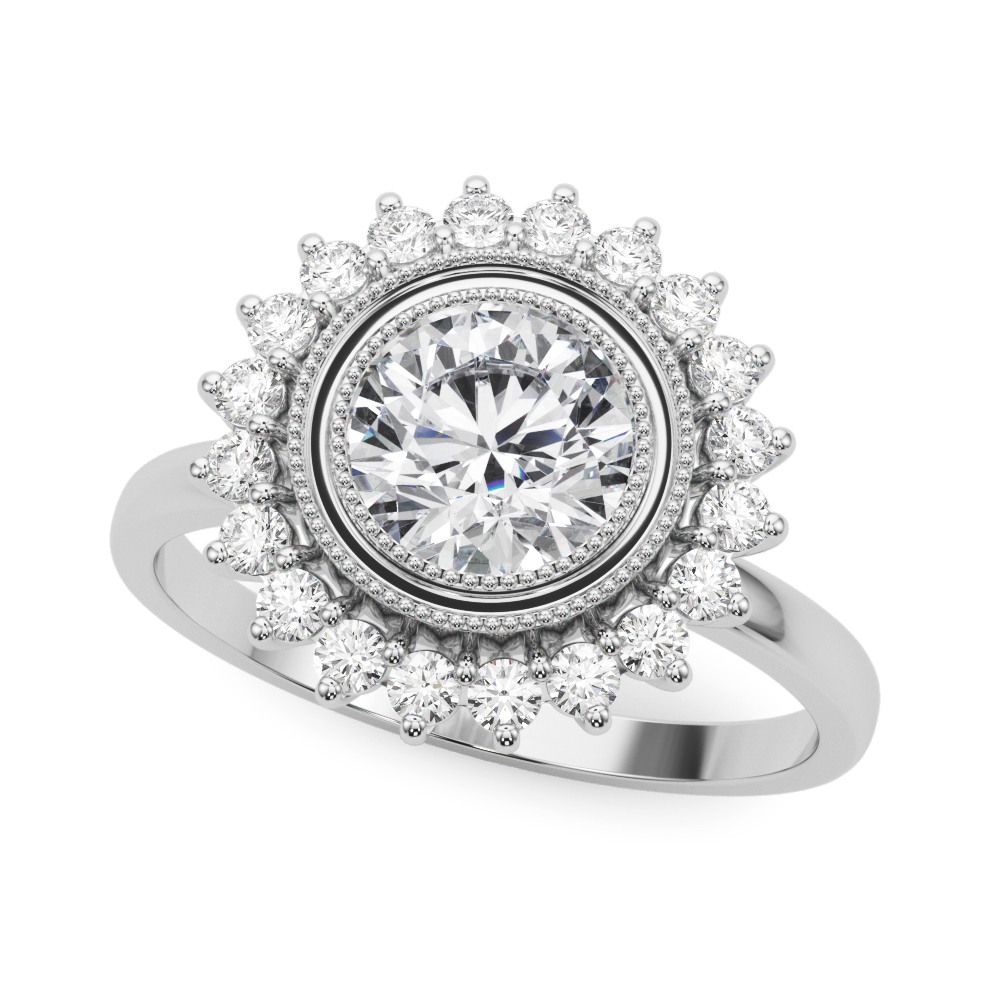 Fayette Vintage Inspired Halo Engagement Ring