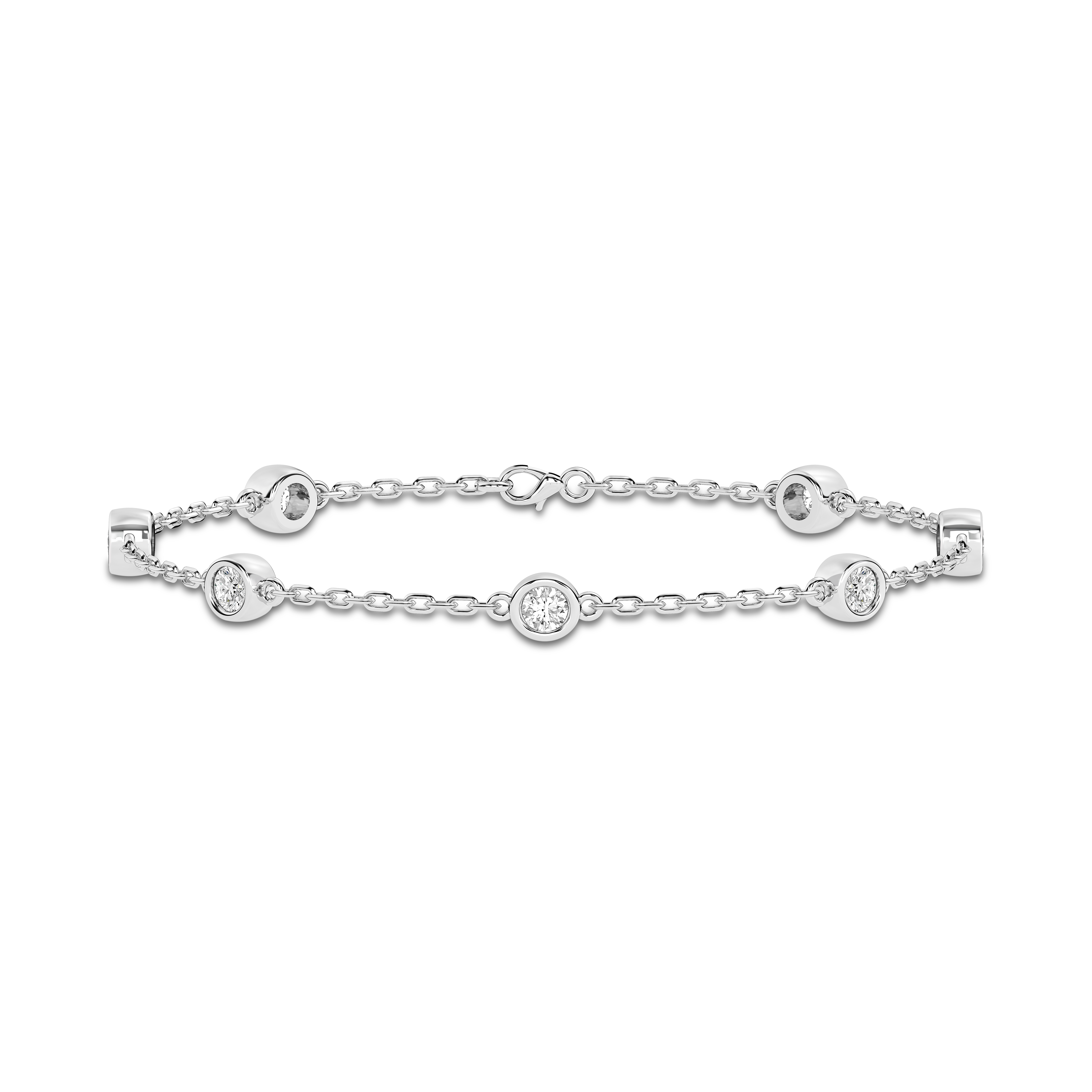 Bezel Diamond Station Bracelet