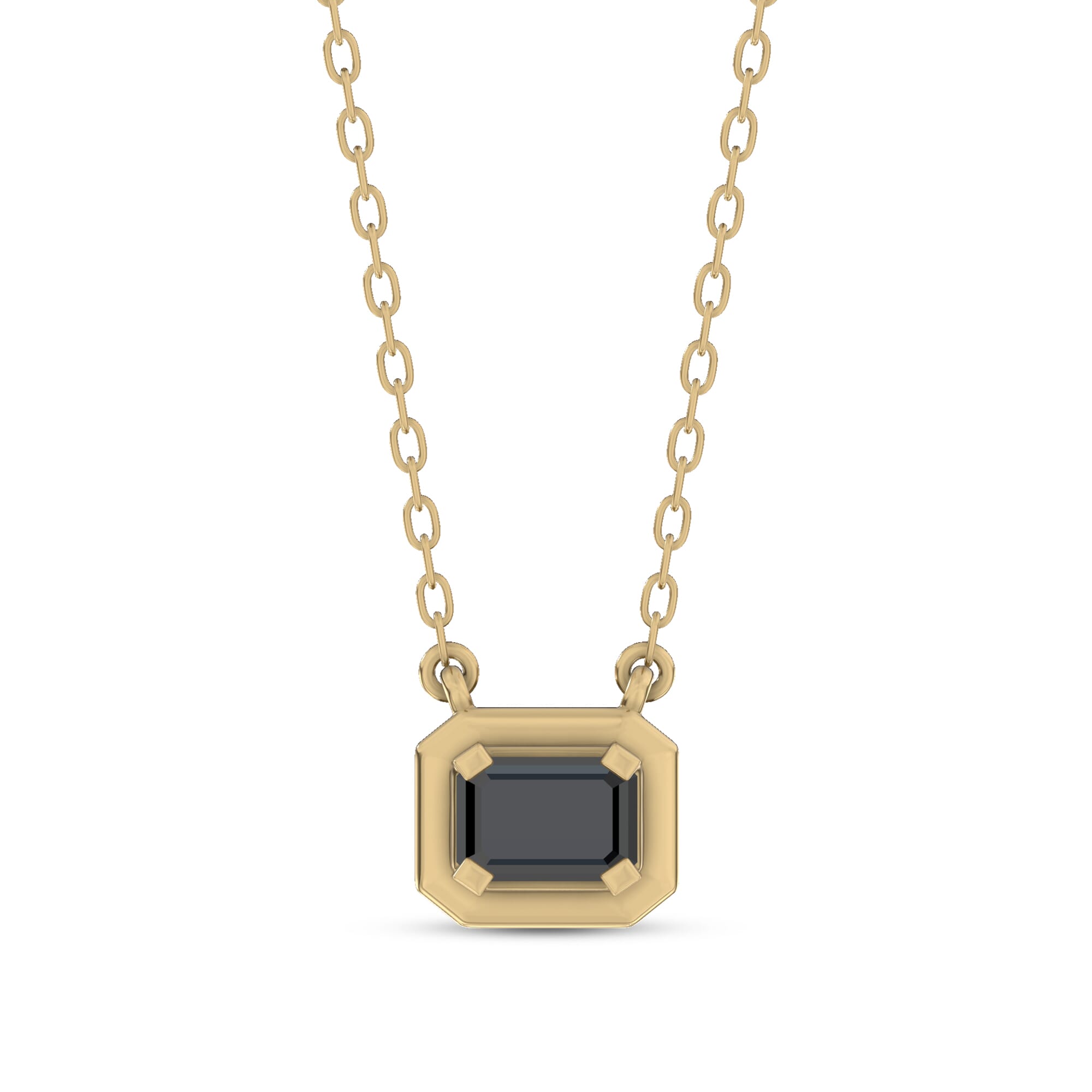 Midnight Noir Emerald-Cut Black Diamond Necklace By Christian Siriano
