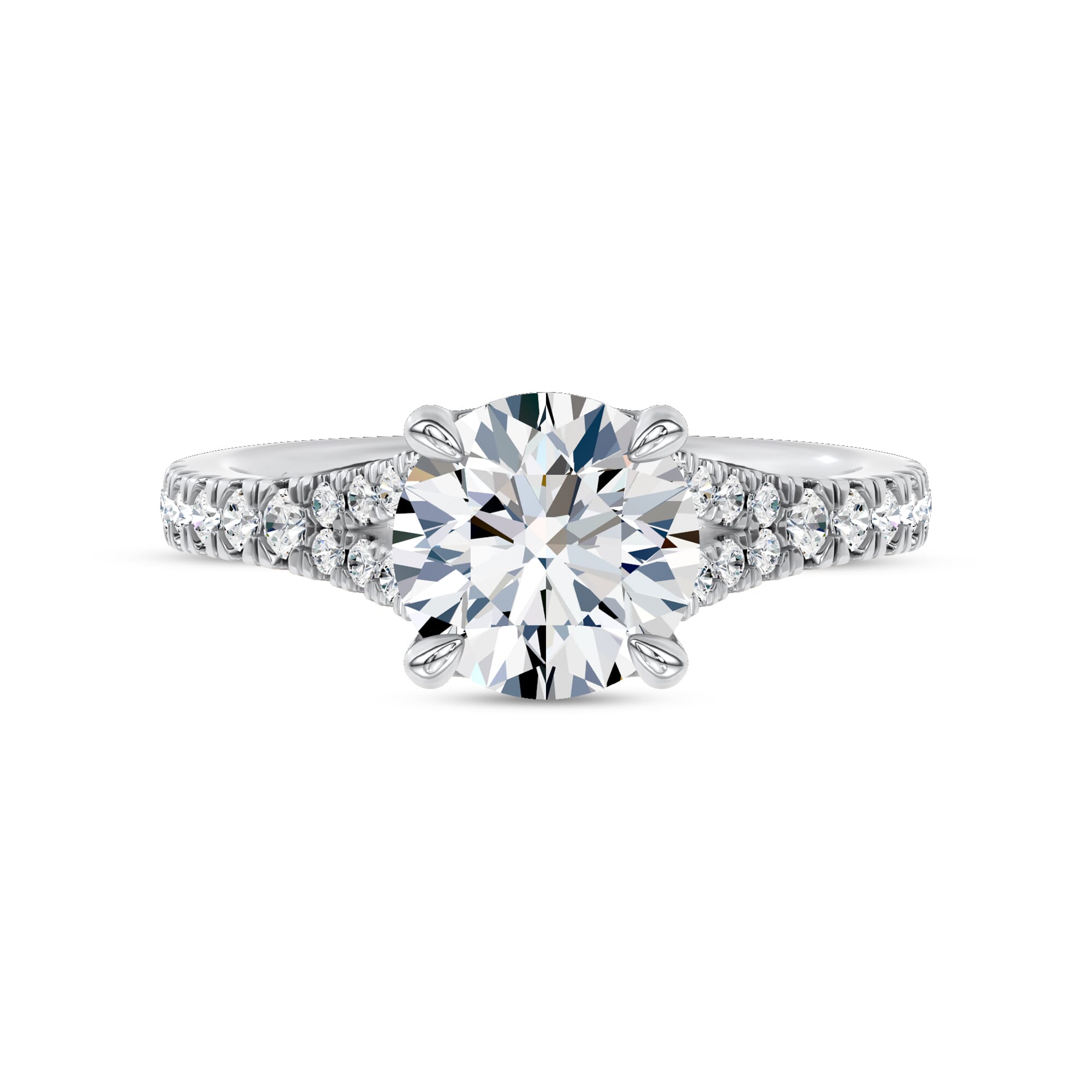Classic Cutaway Pave Engagement Ring by Christian Siriano