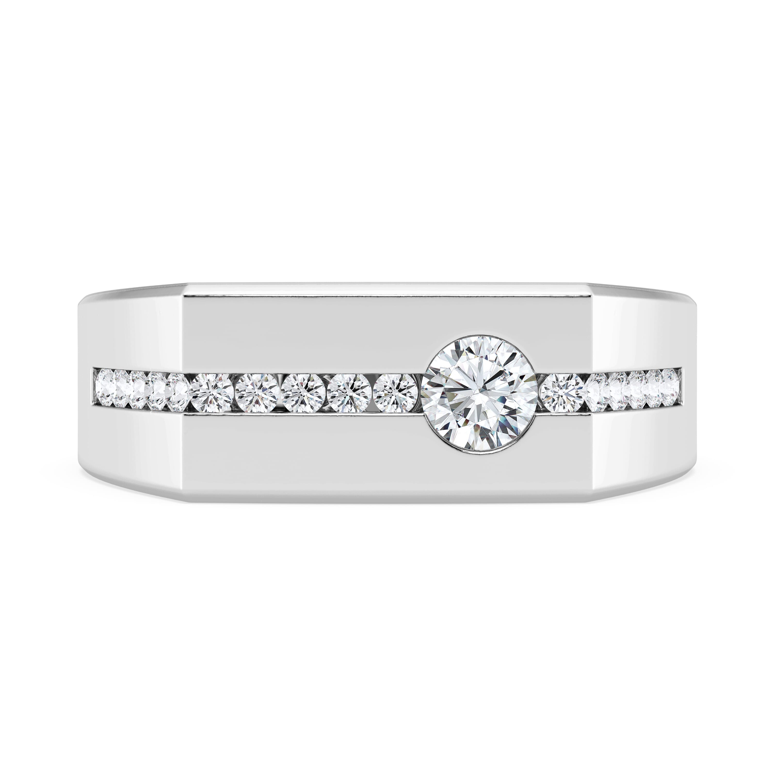 Angled Pave Diamond Band (7.5mm)
