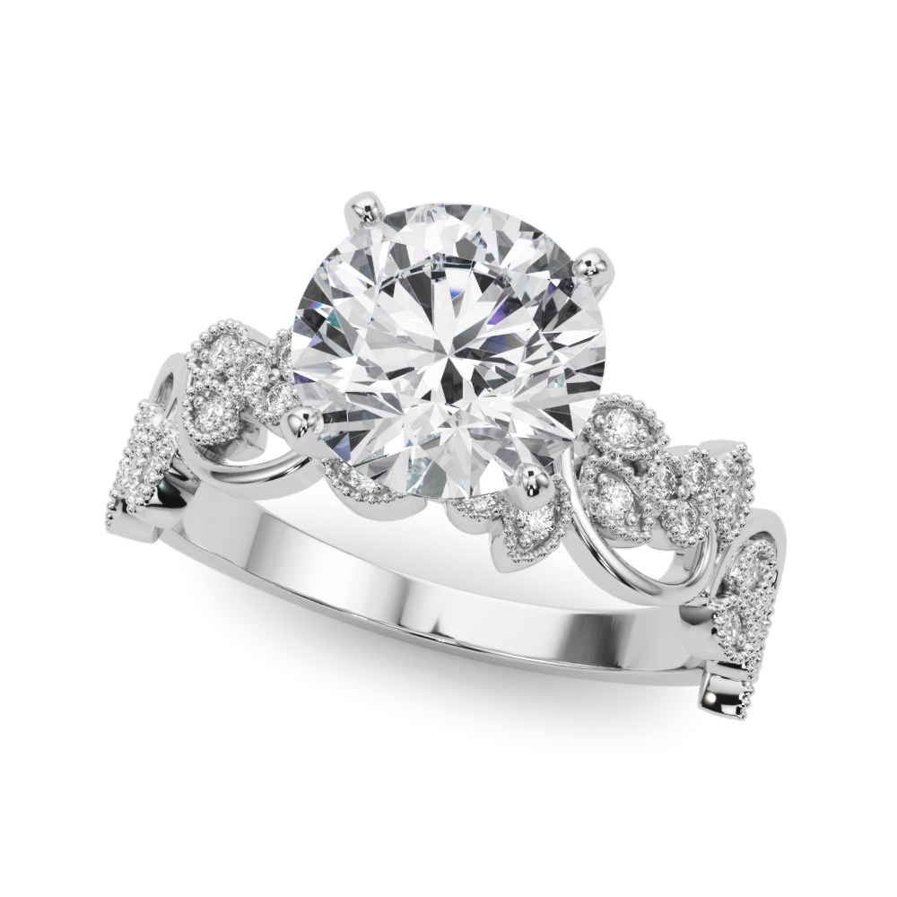 Fiorlace Pave Milgrain Engagement Ring