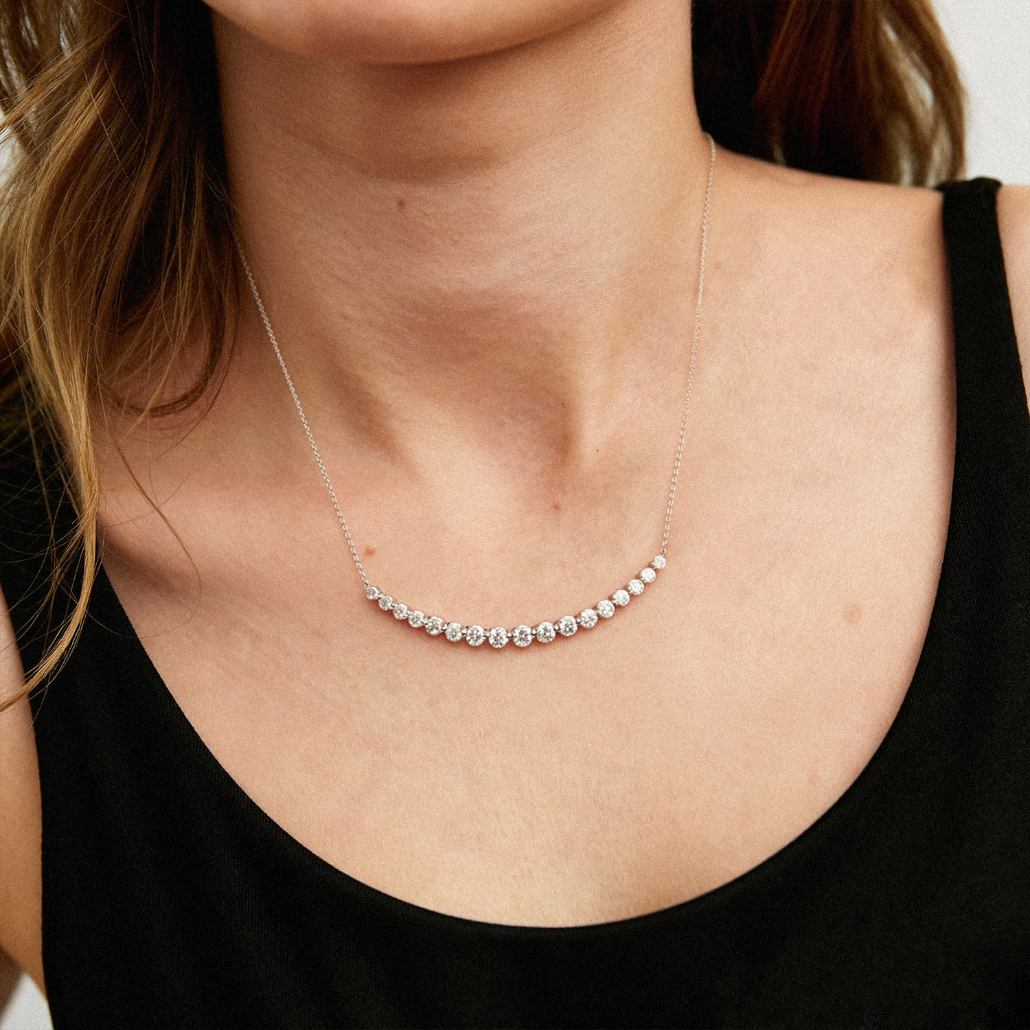 Bubbly Lab Diamond Line Necklace