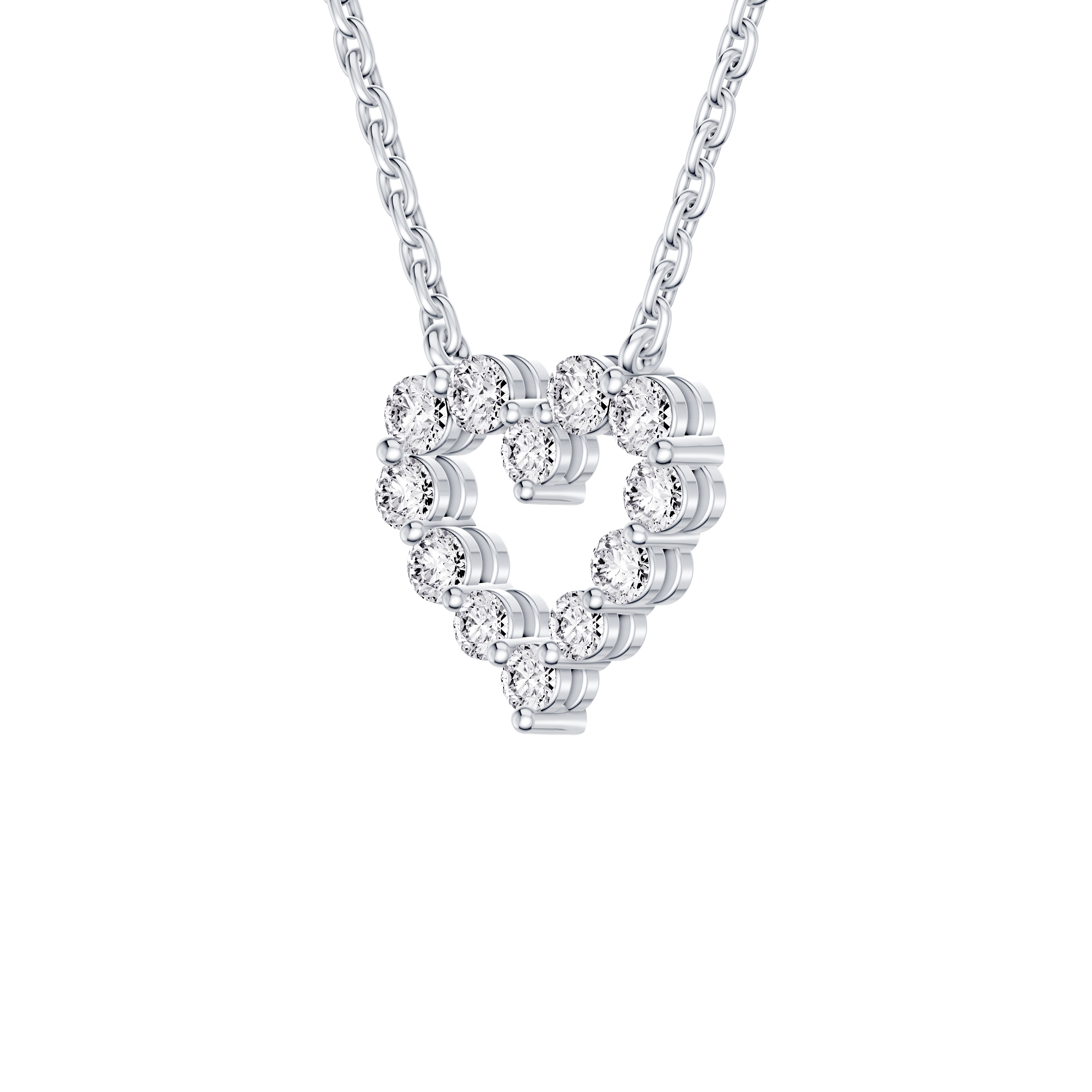 Floating Heart Lab Diamond Pendant