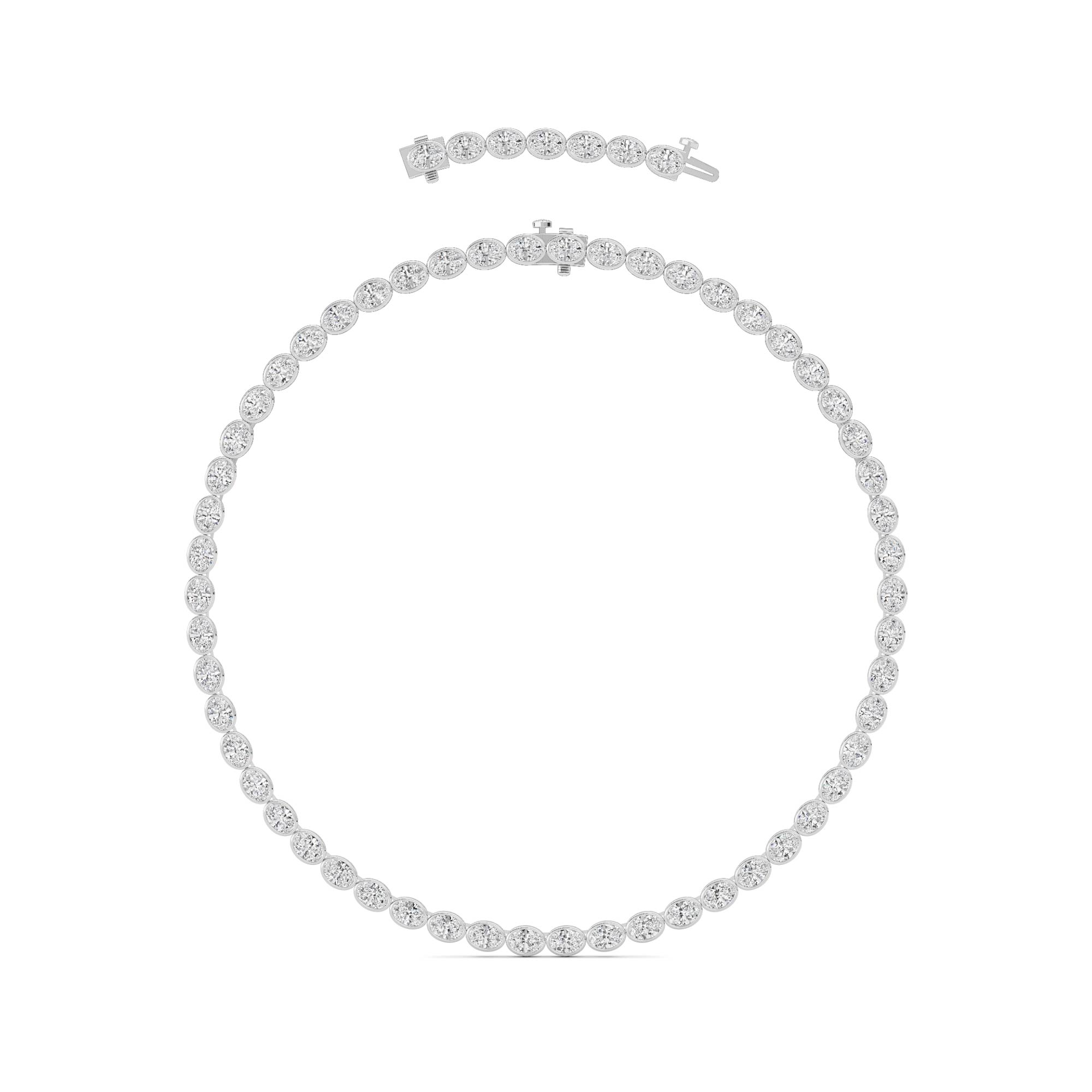 Adjustable Oval Lab Diamond Bezel Eternity Necklace (30.00 ct. tw.)