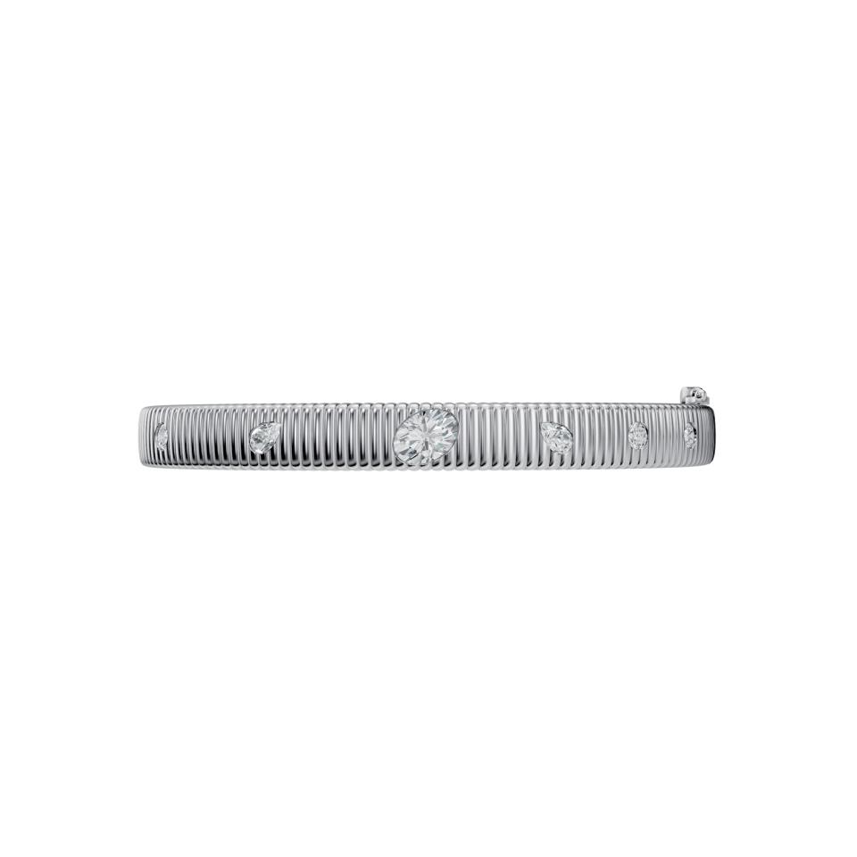 Fluted Diamond Bangle Bracelet