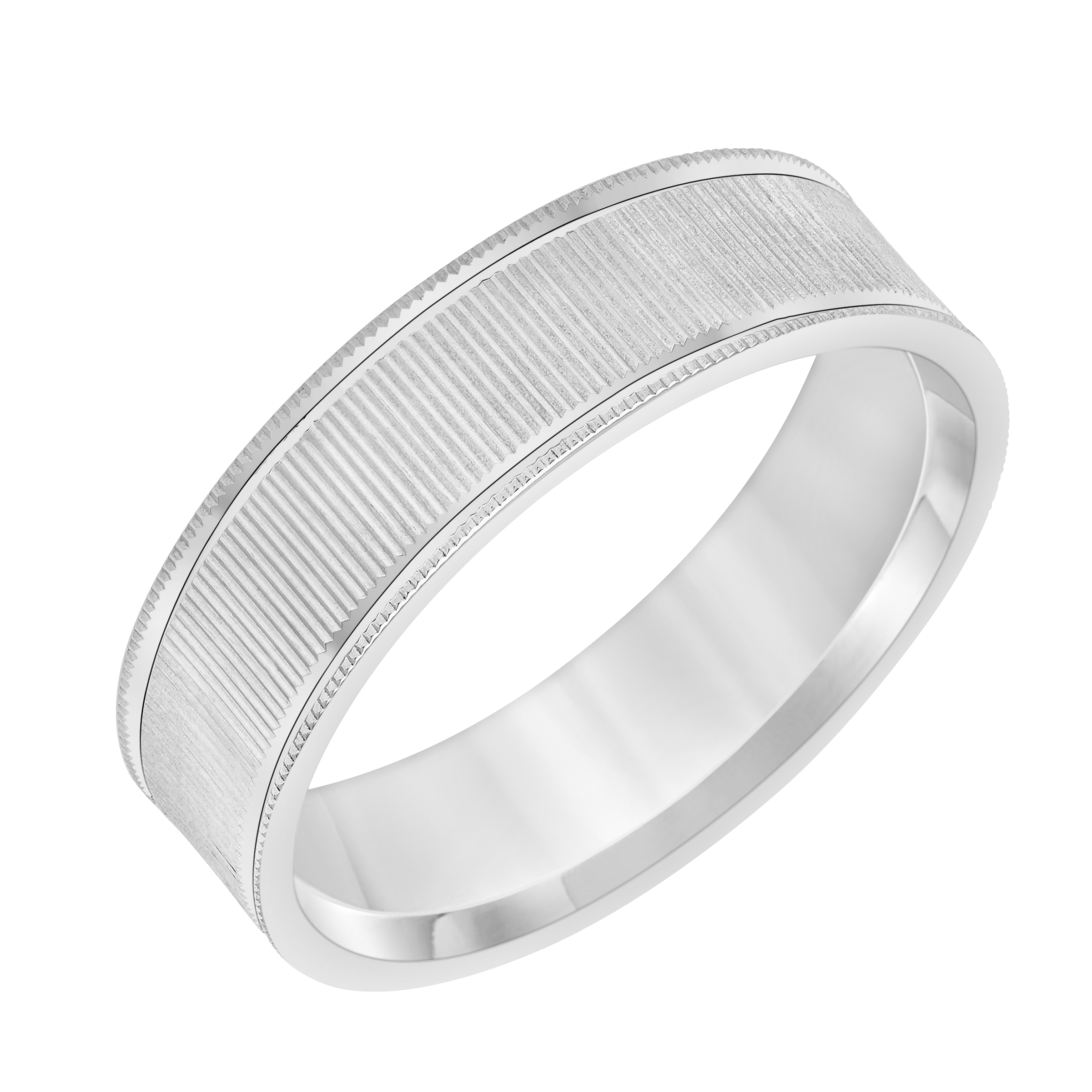 Serrated Carved Brushed Band (6mm)