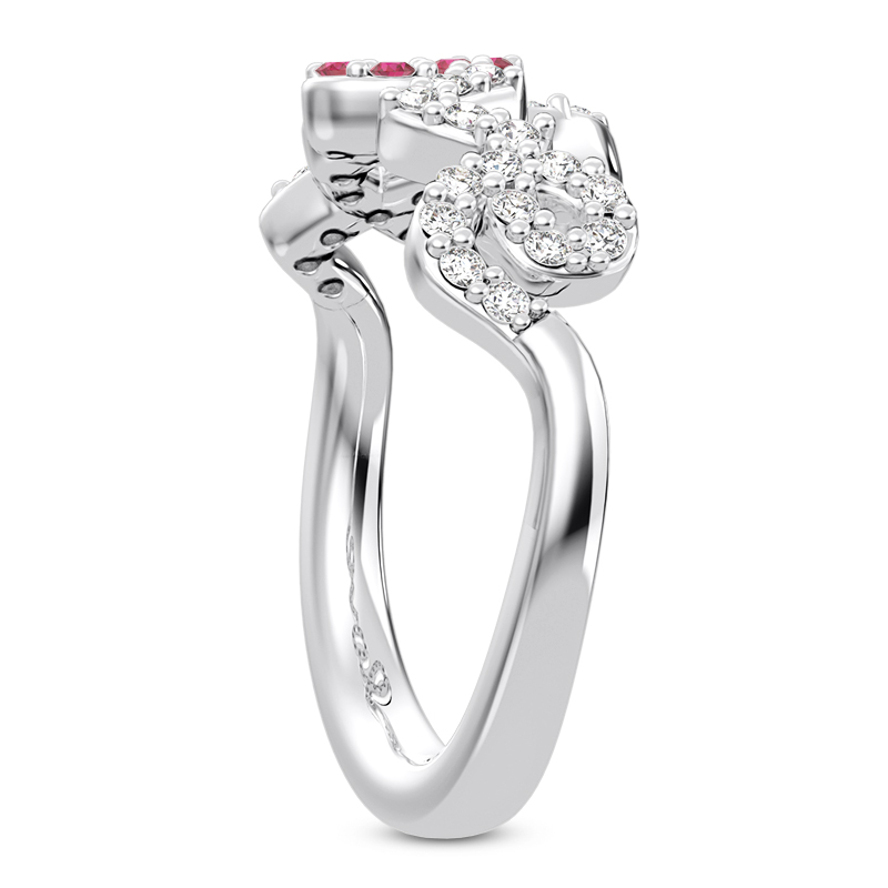 Diamond and Ruby Love Ring