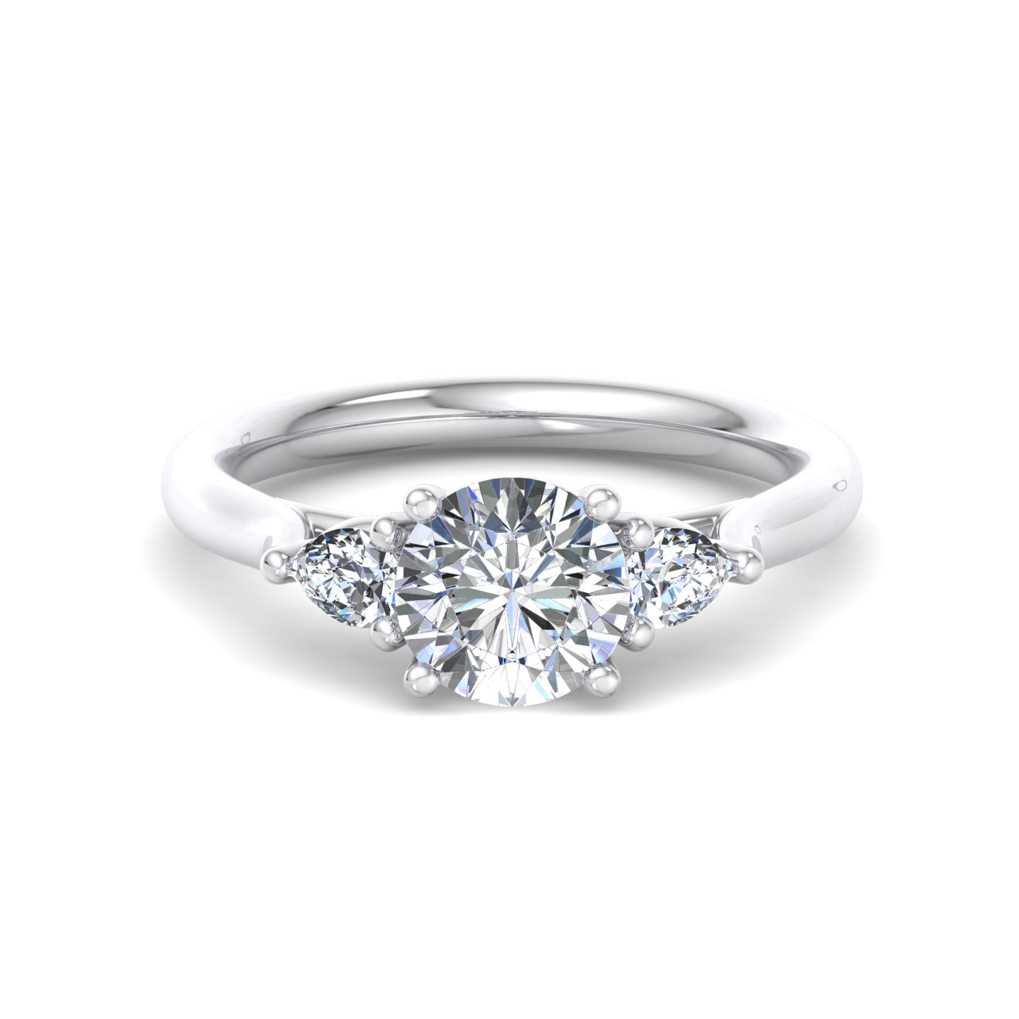 Aleena Classic Pear Three-Stone Engagement Ring