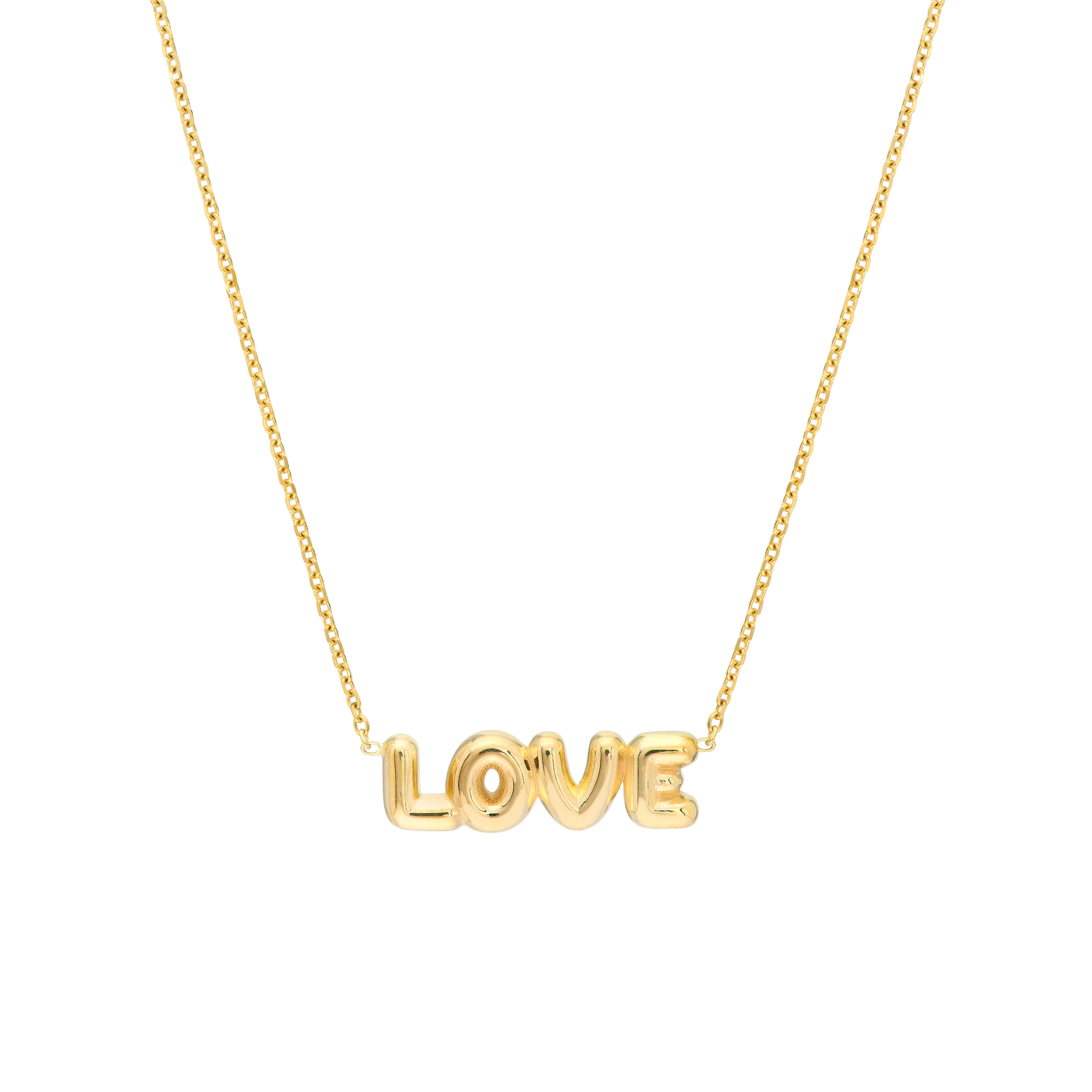 Puffed Love Gold Necklace