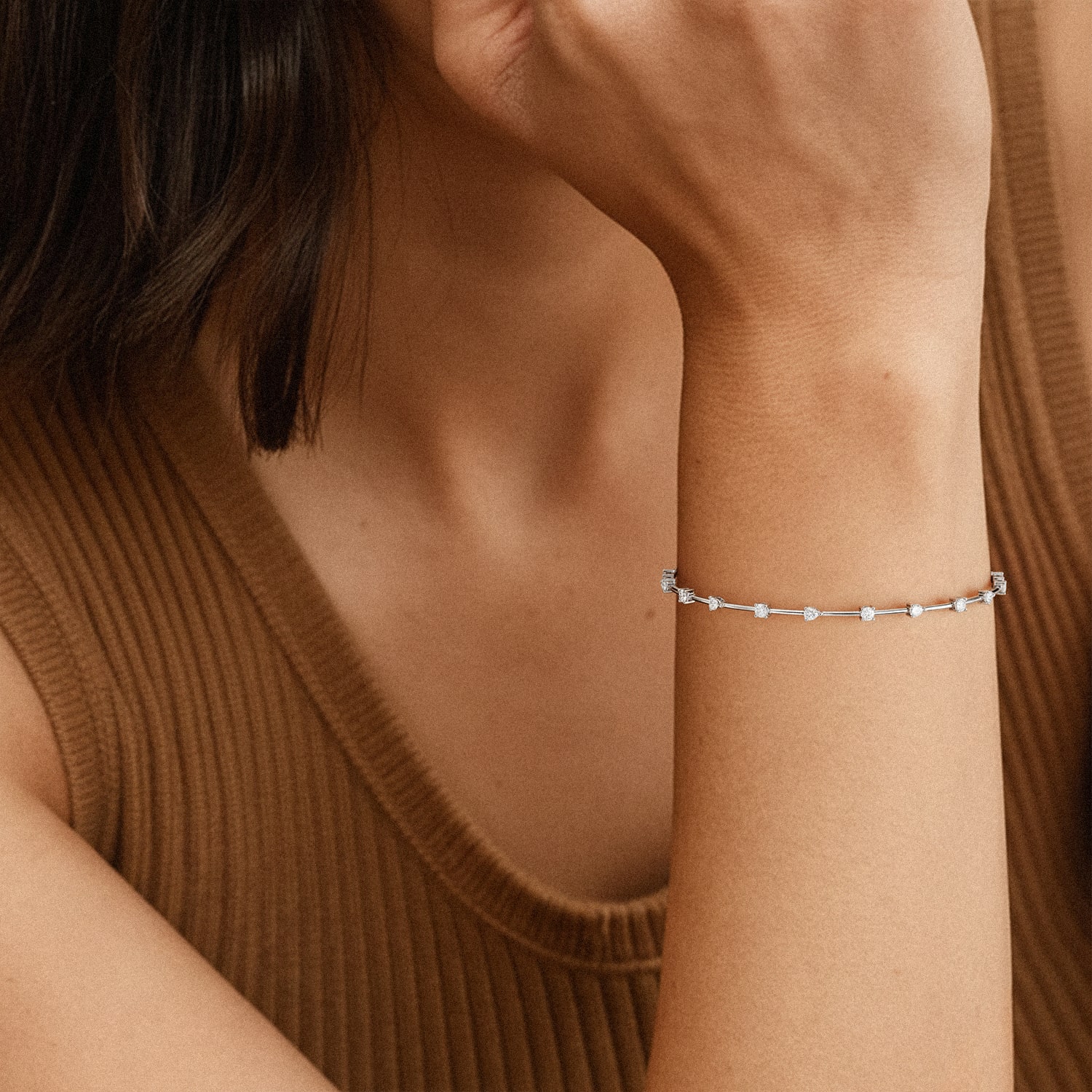 Lyric Diamond Bar-Link Bracelet