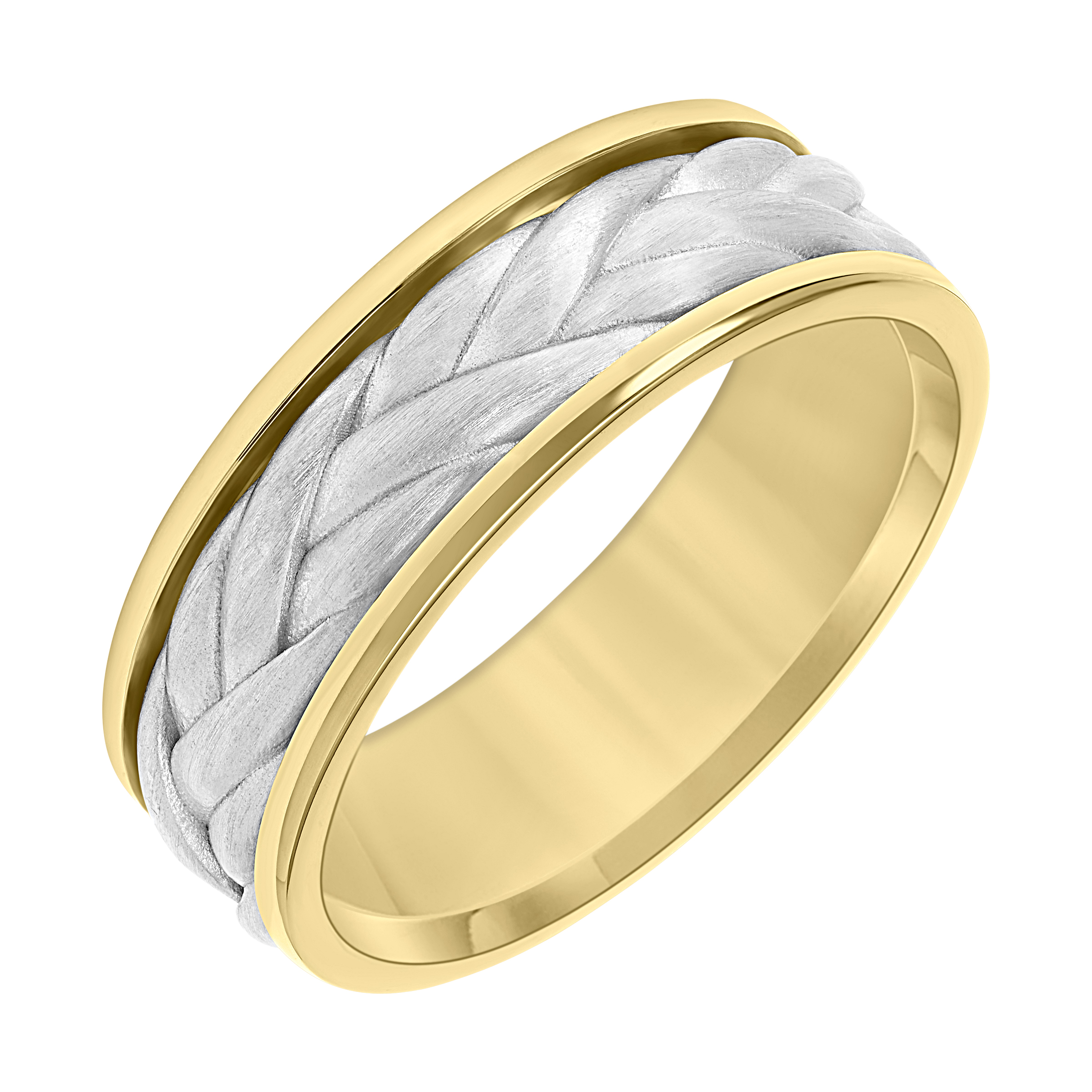 Two-Tone Double Braided Band With Raised Edge (7mm)
