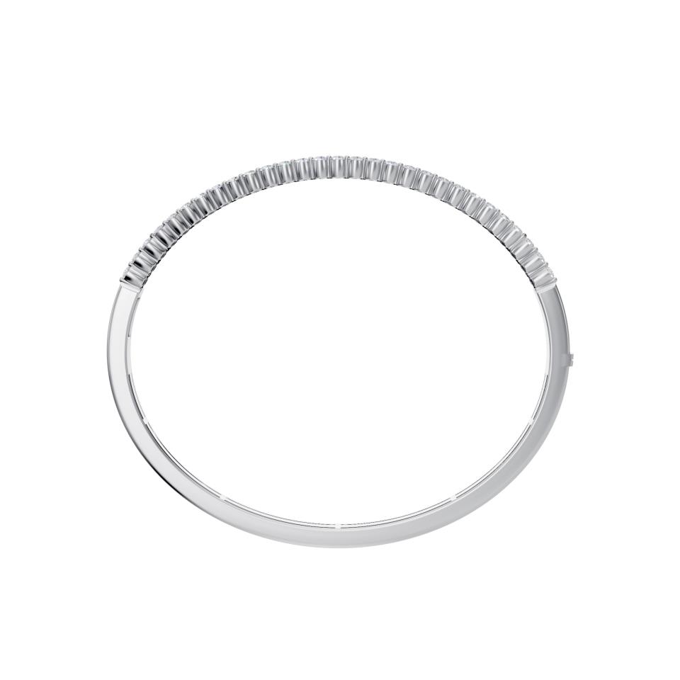 Double Row Diamond Bangle Bracelet